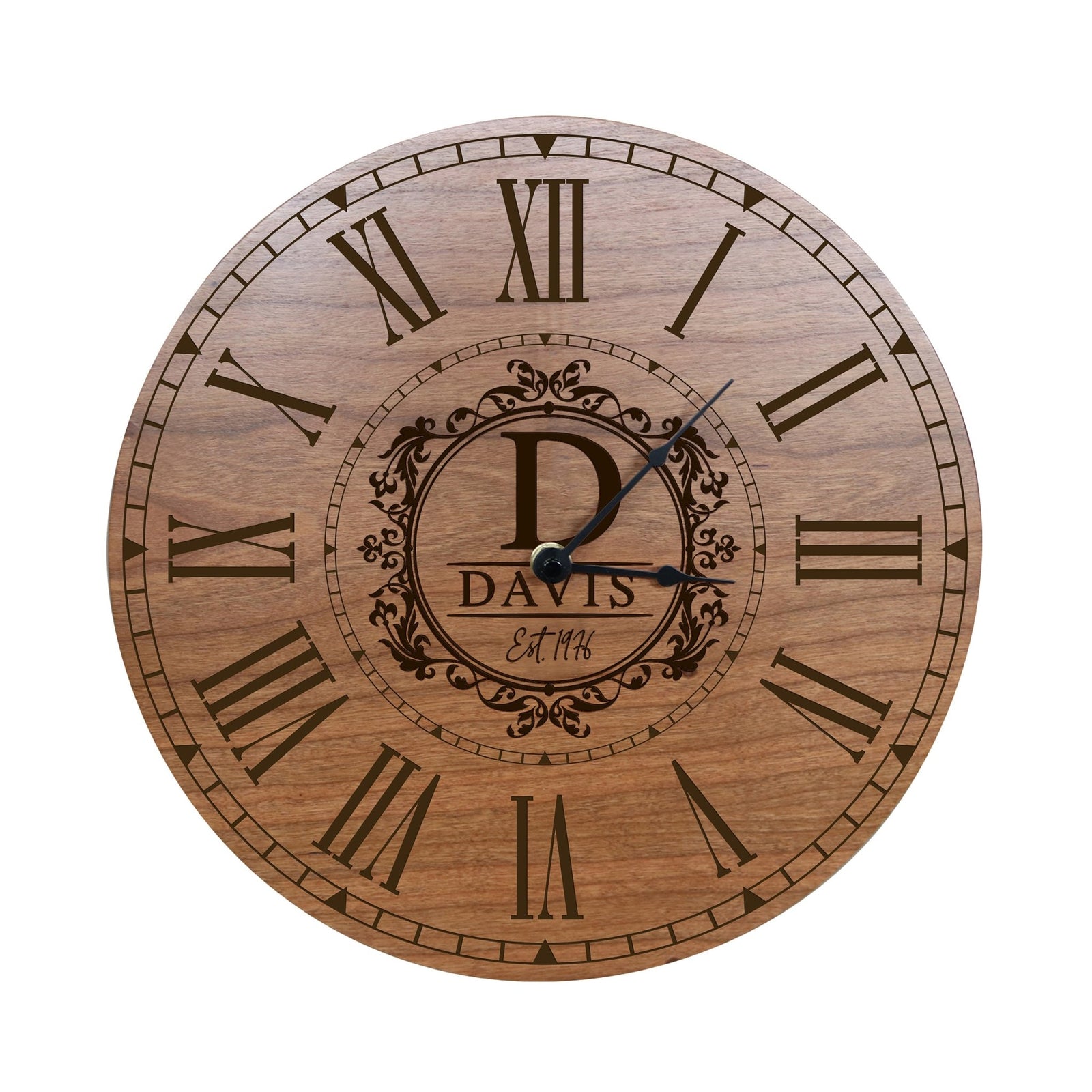 Custom Everyday Home and Family Clock 12” x 0.75” Initials, Year - LifeSong Milestones