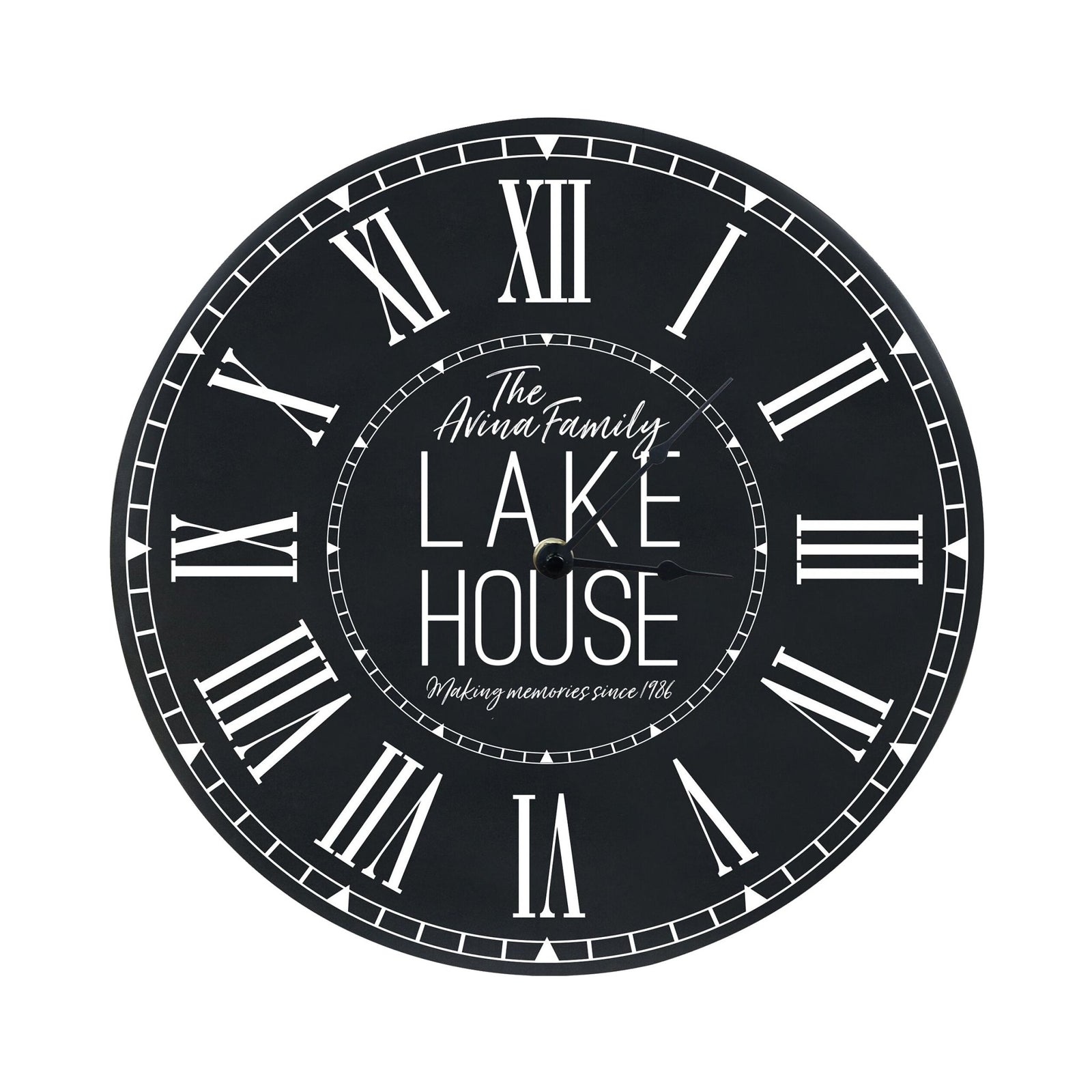 Custom Everyday Home and Family Clock 12” x 0.75” Lakehouse Making Memories - LifeSong Milestones