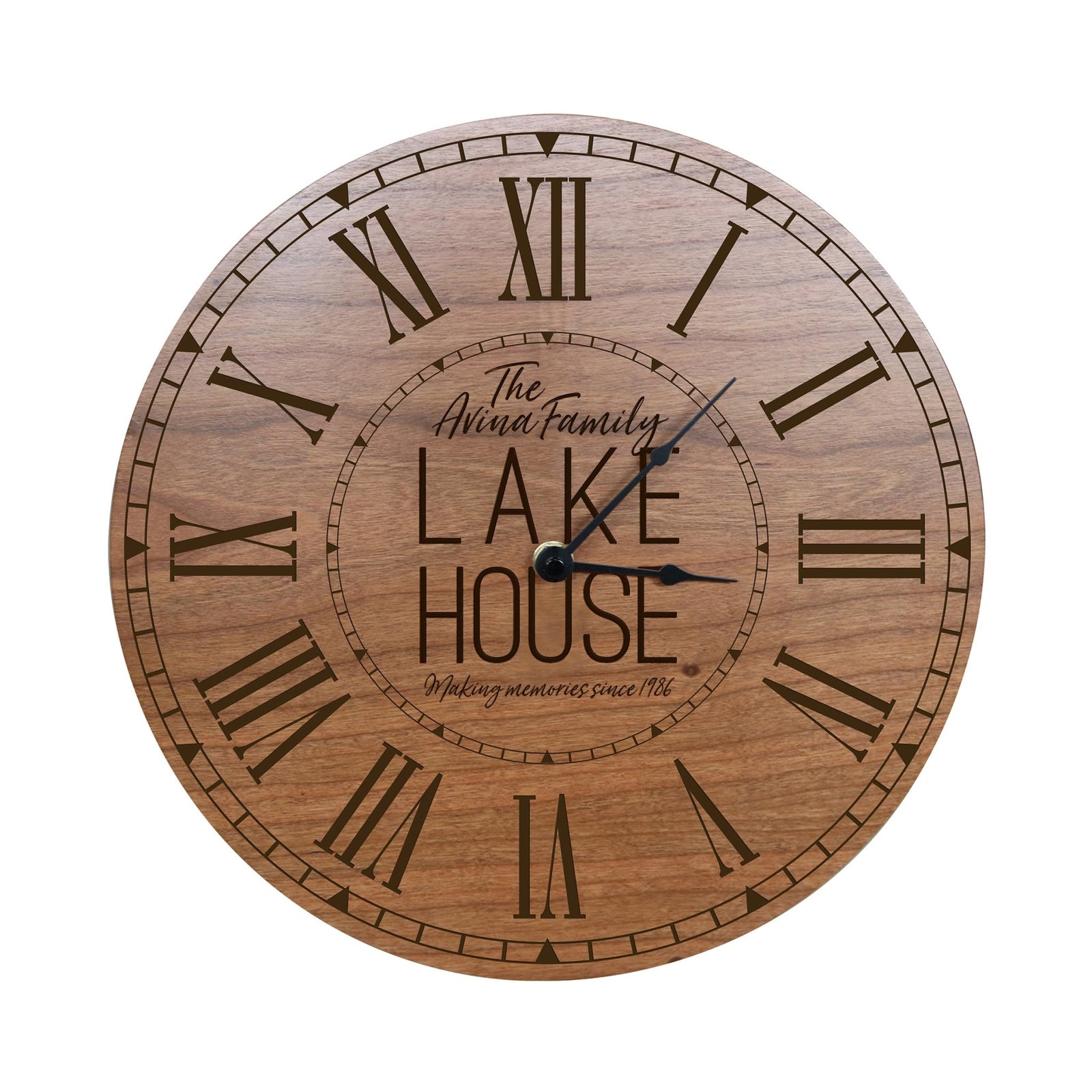 Custom Everyday Home and Family Clock 12” x 0.75” Lakehouse Making Memories - LifeSong Milestones