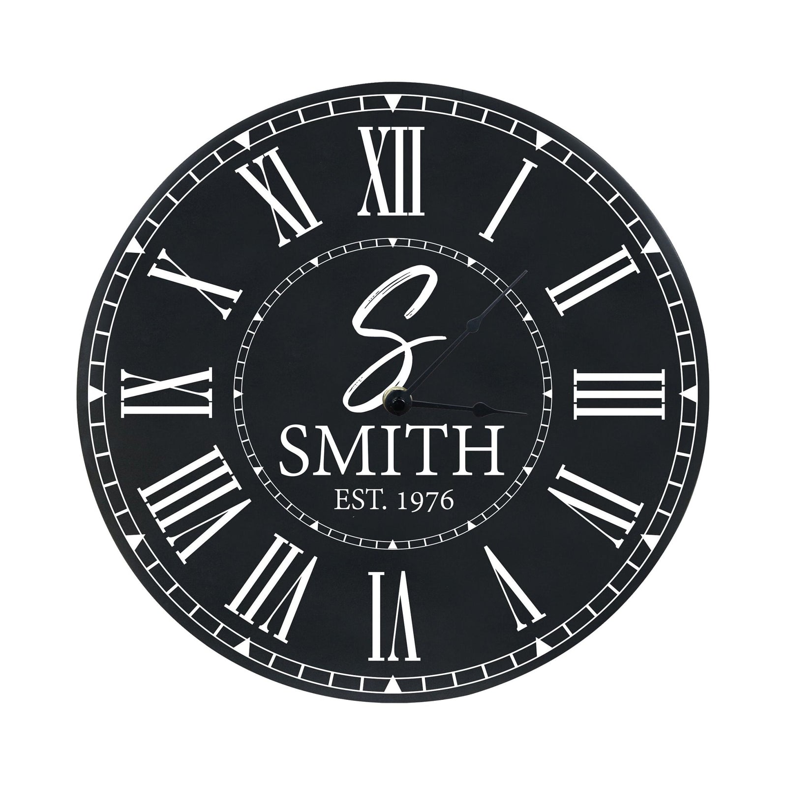 Custom Everyday Home and Family Clock 12” x 0.75” Last Name, Initials, Year - LifeSong Milestones