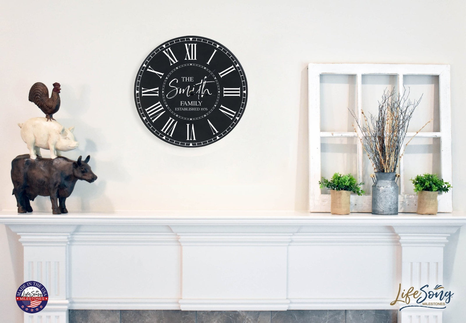 Custom Everyday Home and Family Clock 12” x 0.75” The Family - LifeSong Milestones