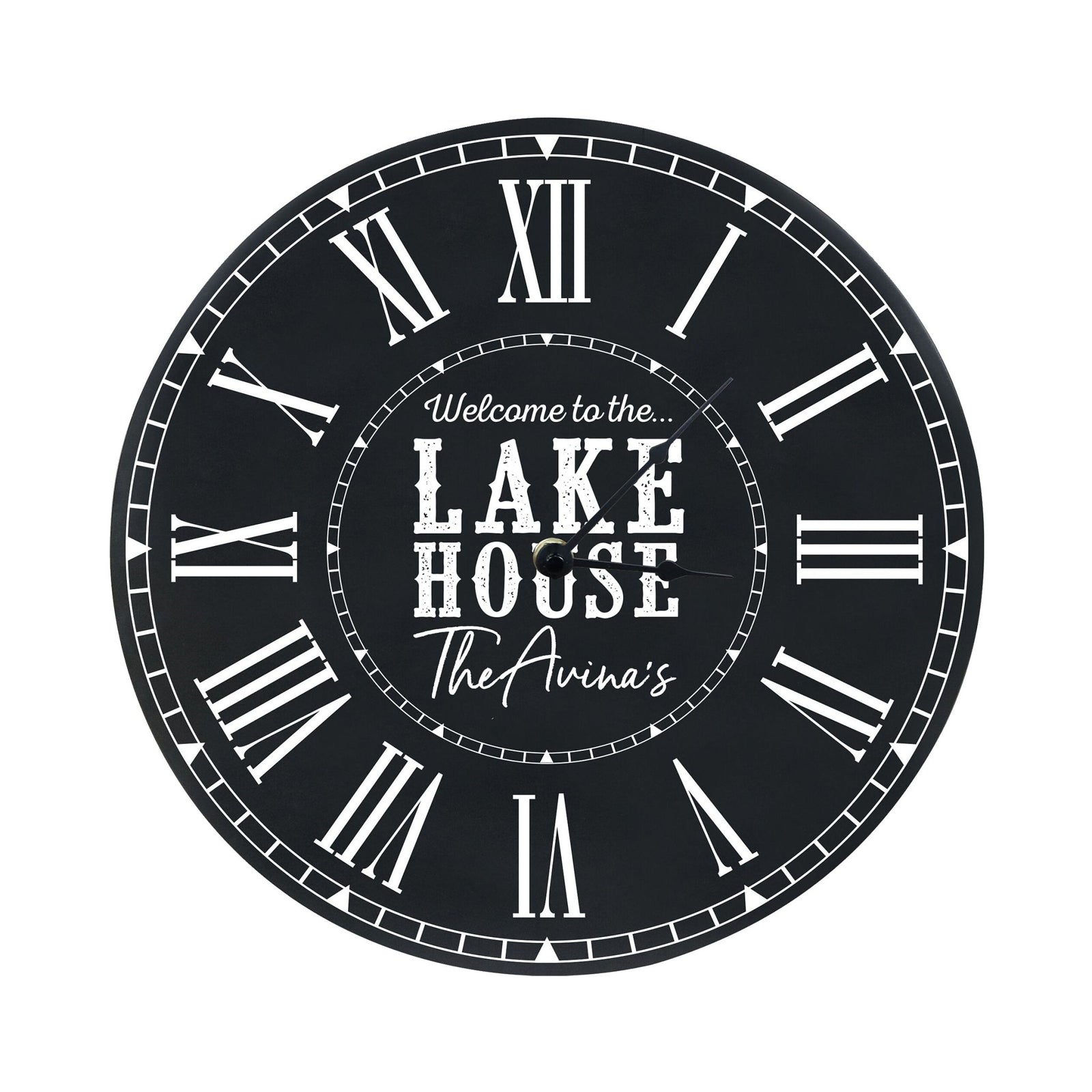 Custom Everyday Home and Family Clock 12” x .75” Welcome to the Lakehouse - LifeSong Milestones