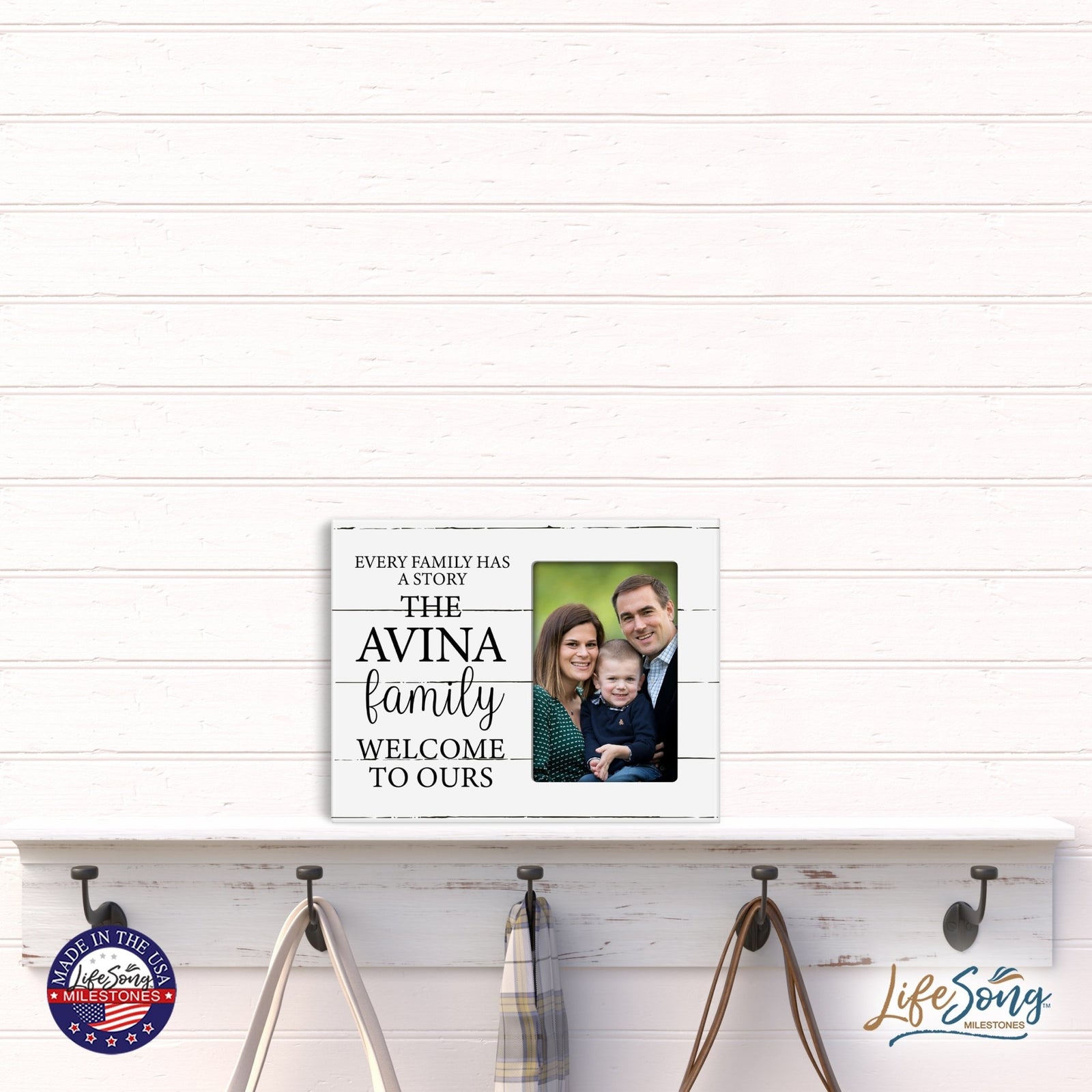 Custom Everyday Inspirational Wooden 8x10 Picture Frame holds 4x6 Photo Every Family Has - LifeSong Milestones