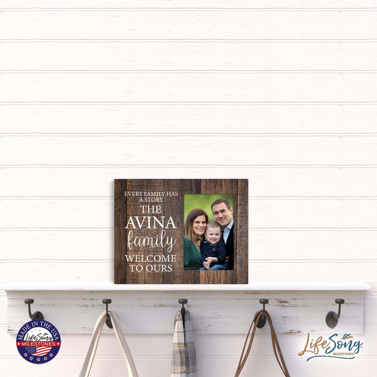 Custom Everyday Inspirational Wooden 8x10 Picture Frame holds 4x6 Photo Every Family Has - LifeSong Milestones
