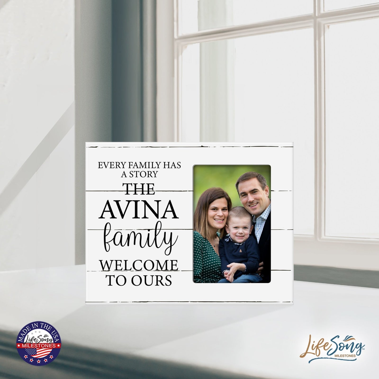 Custom Everyday Inspirational Wooden 8x10 Picture Frame holds 4x6 Photo Every Family Has - LifeSong Milestones