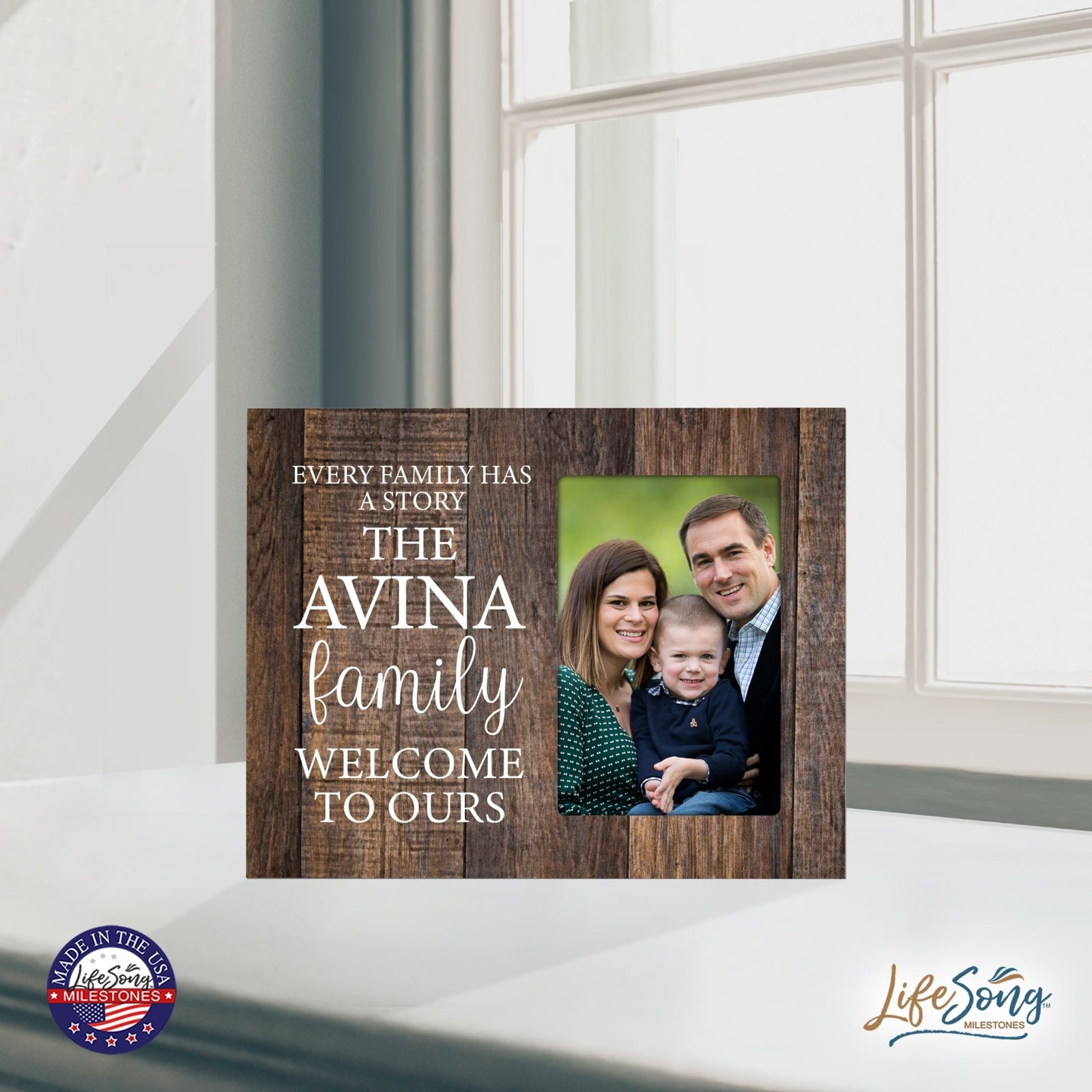 Custom Everyday Inspirational Wooden 8x10 Picture Frame holds 4x6 Photo Every Family Has - LifeSong Milestones