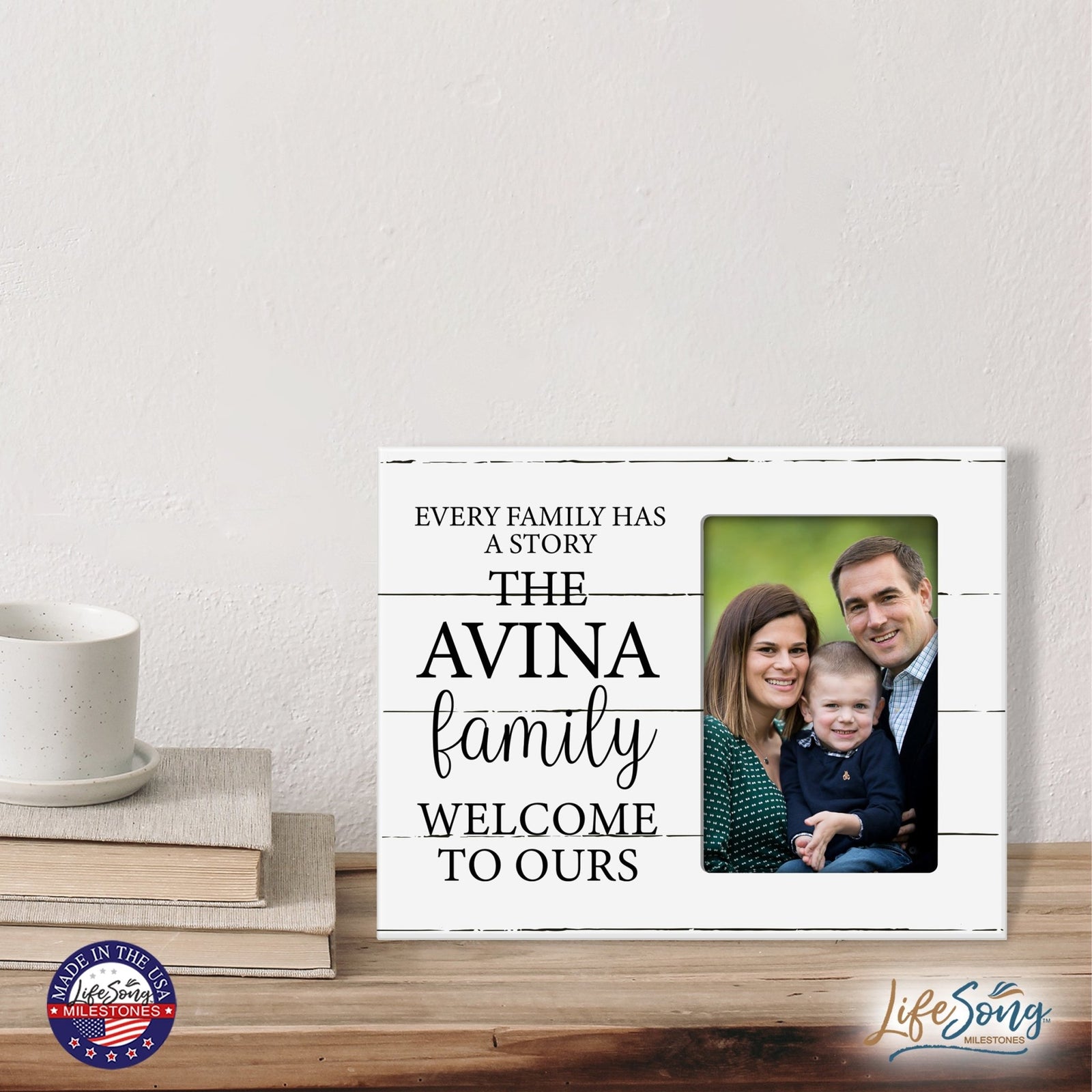 Custom Everyday Inspirational Wooden 8x10 Picture Frame holds 4x6 Photo Every Family Has - LifeSong Milestones