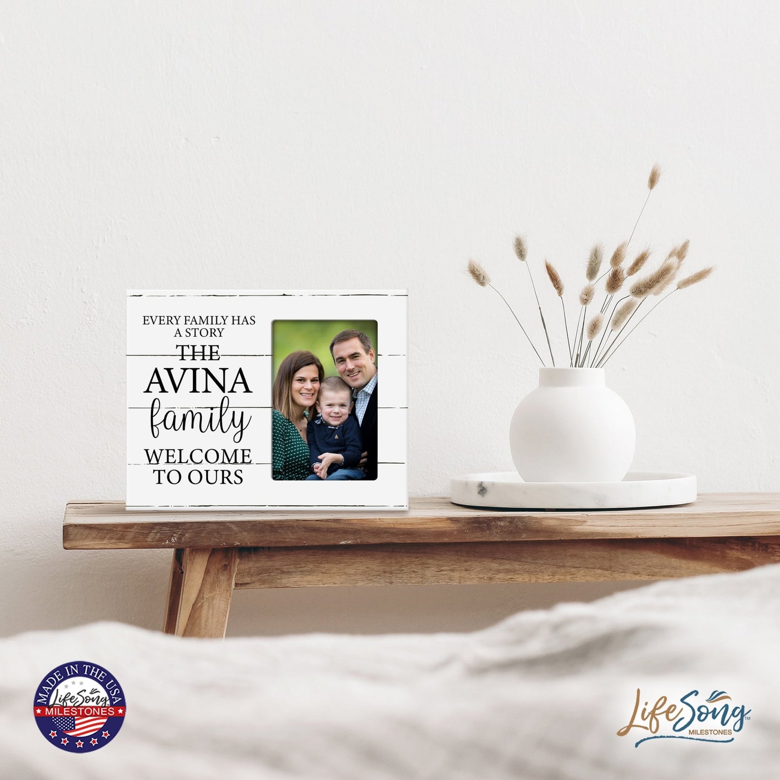 Custom Everyday Inspirational Wooden 8x10 Picture Frame holds 4x6 Photo Every Family Has - LifeSong Milestones