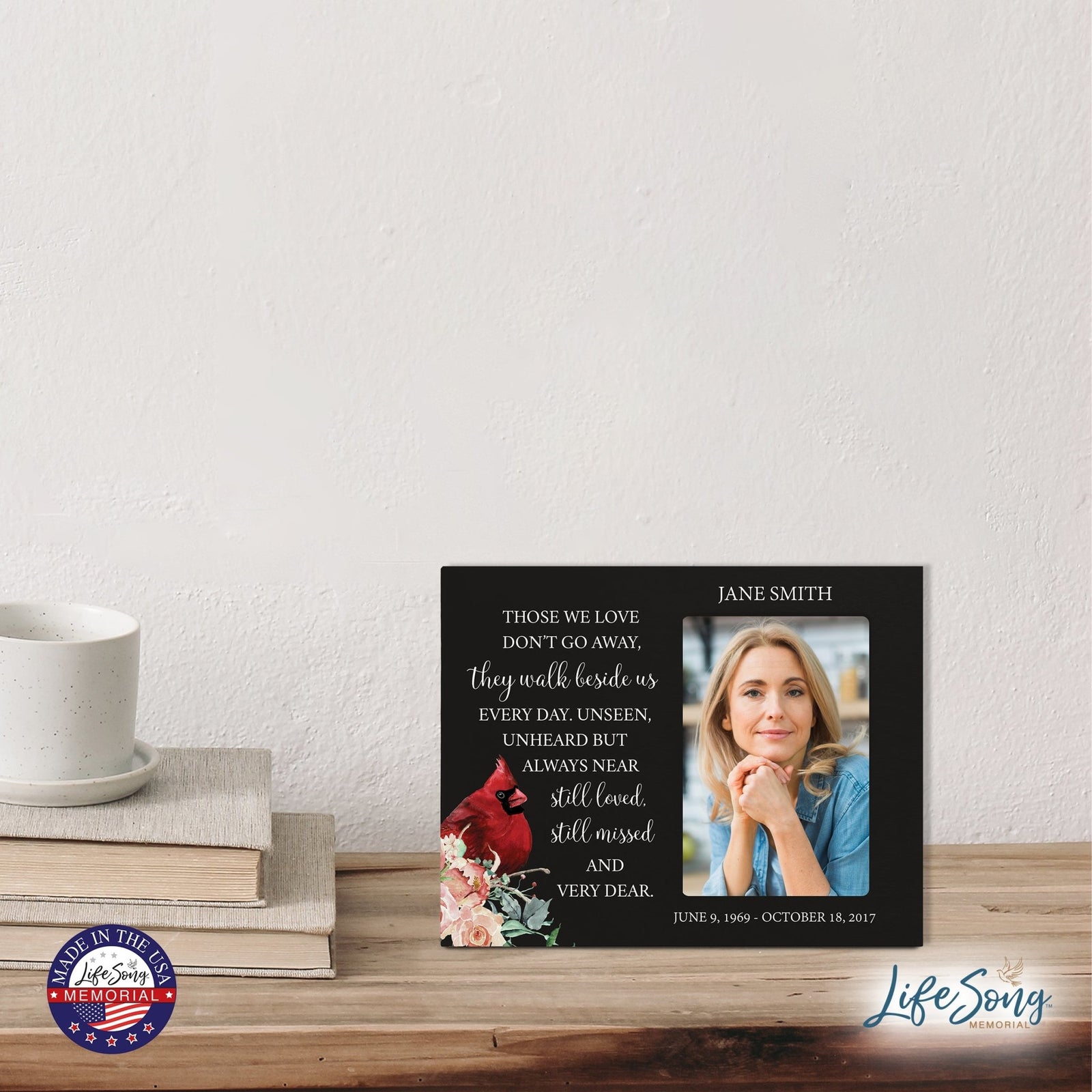 Custom Everyday Wooden Memorial 8x10 Picture Frame holds 4x6 photo Those We Love - LifeSong Milestones