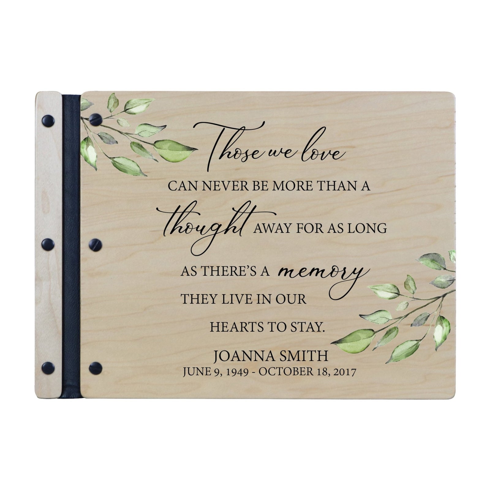 Custom Large Wooden Memorial Guestbook 13.375x10in - Those We Love (Maple) - LifeSong Milestones