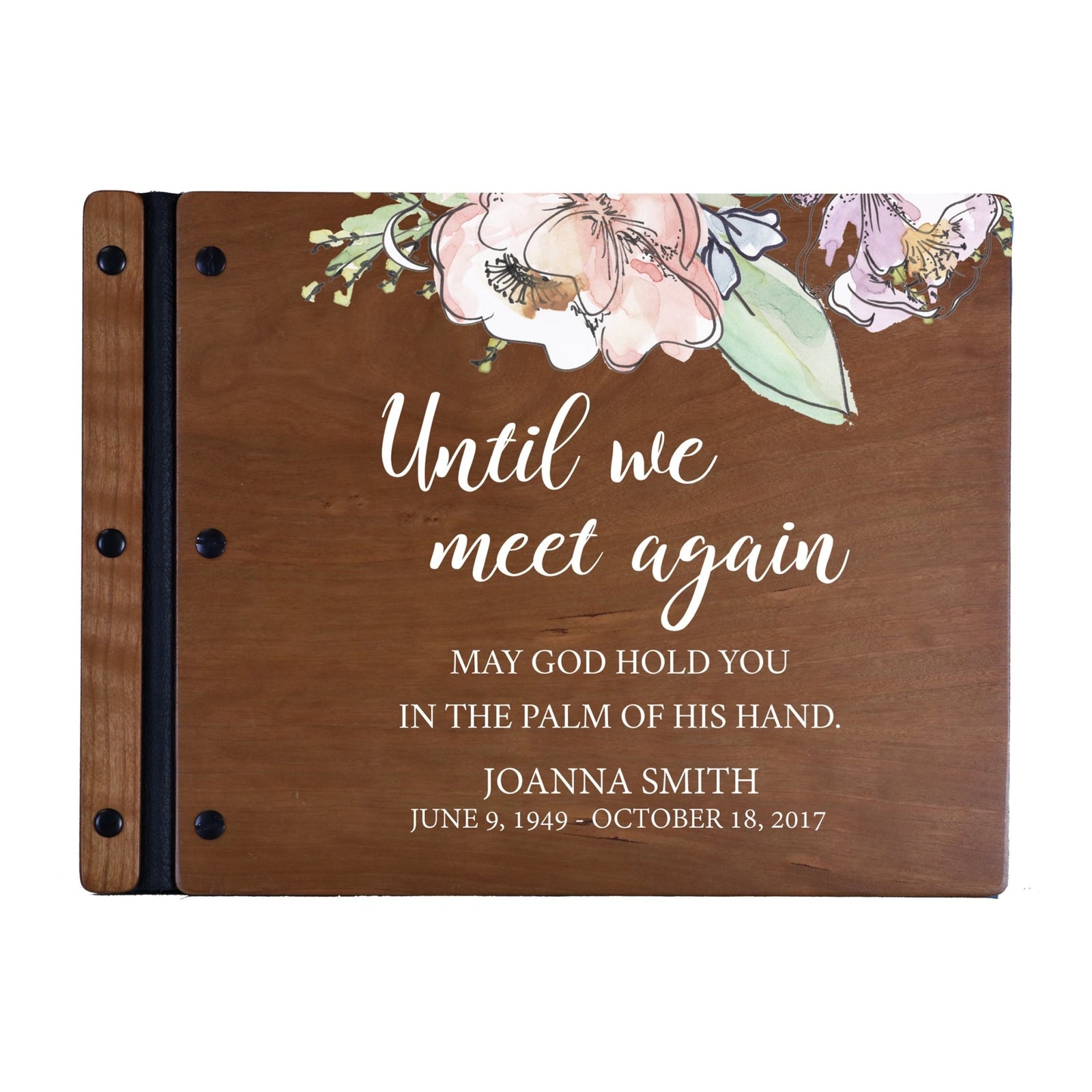 Custom Large Wooden Memorial Guestbook 13.375x10in Until We Meet Again - LifeSong Milestones