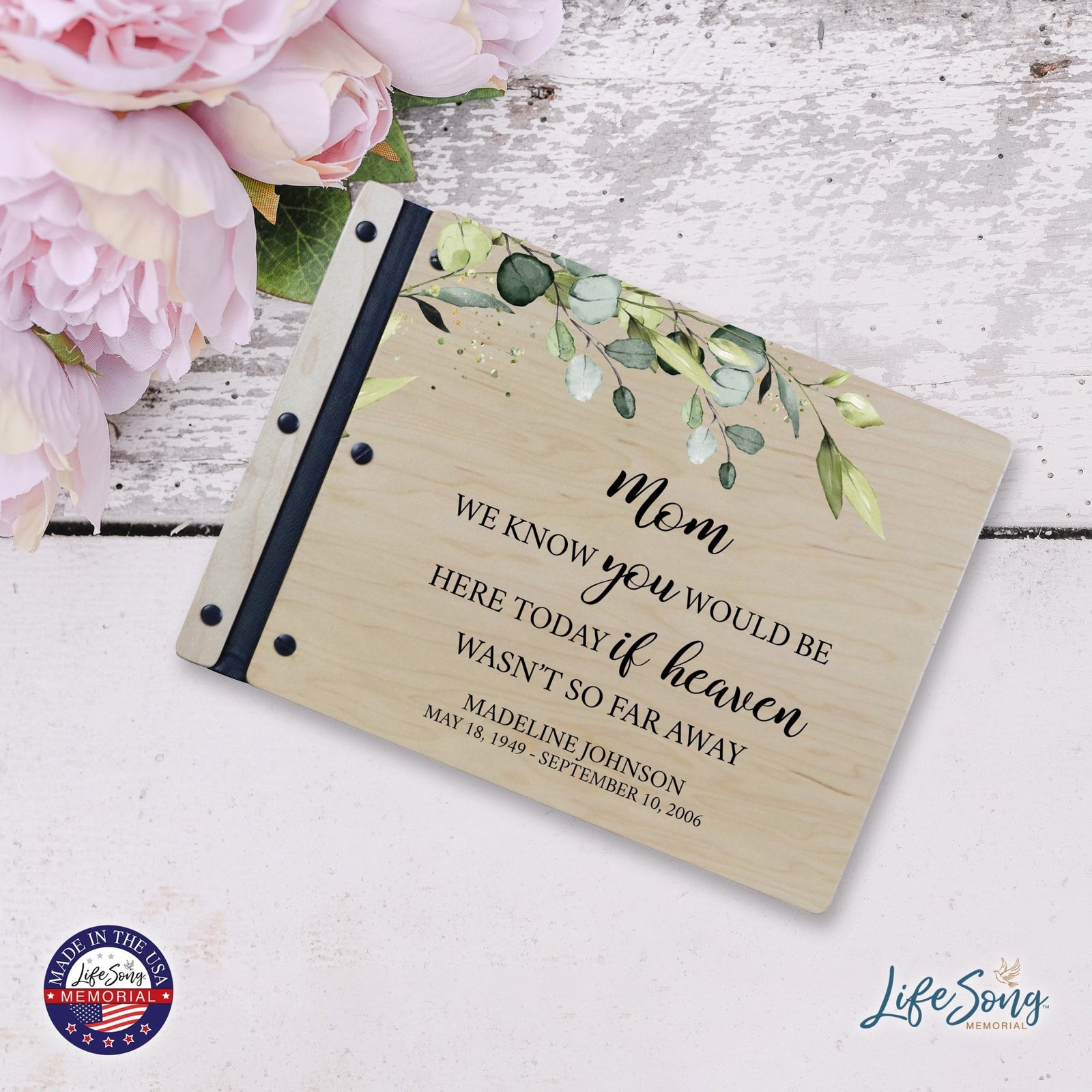 Custom Large Wooden Memorial Guestbook 13.375x10in - We Know You (Maple) - LifeSong Milestones