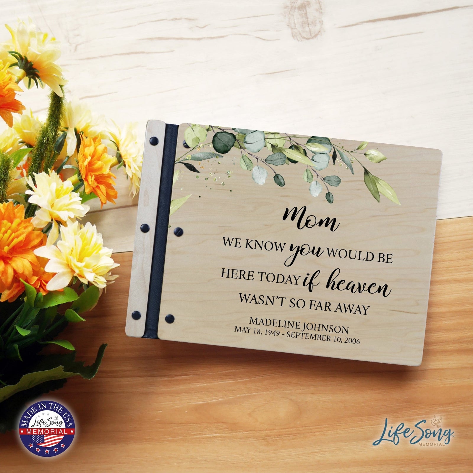 Custom Large Wooden Memorial Guestbook 13.375x10in - We Know You (Maple) - LifeSong Milestones