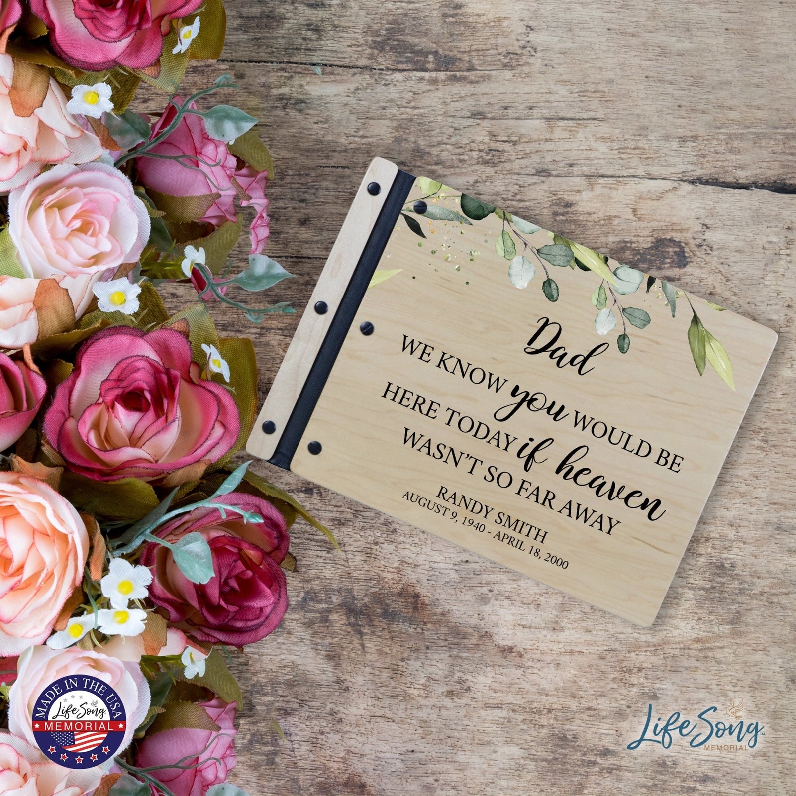 Custom Large Wooden Memorial Guestbook 13.375x10in - We Know You (Maple) - LifeSong Milestones