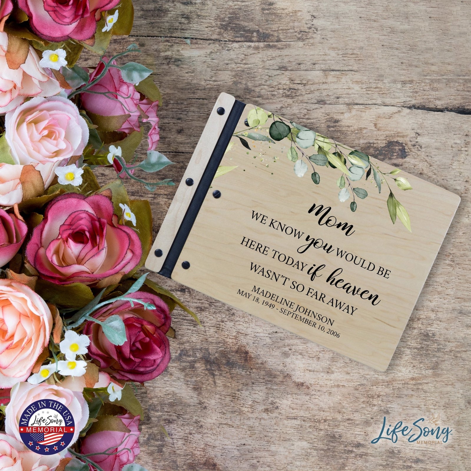 Custom Large Wooden Memorial Guestbook 13.375x10in - We Know You (Maple) - LifeSong Milestones