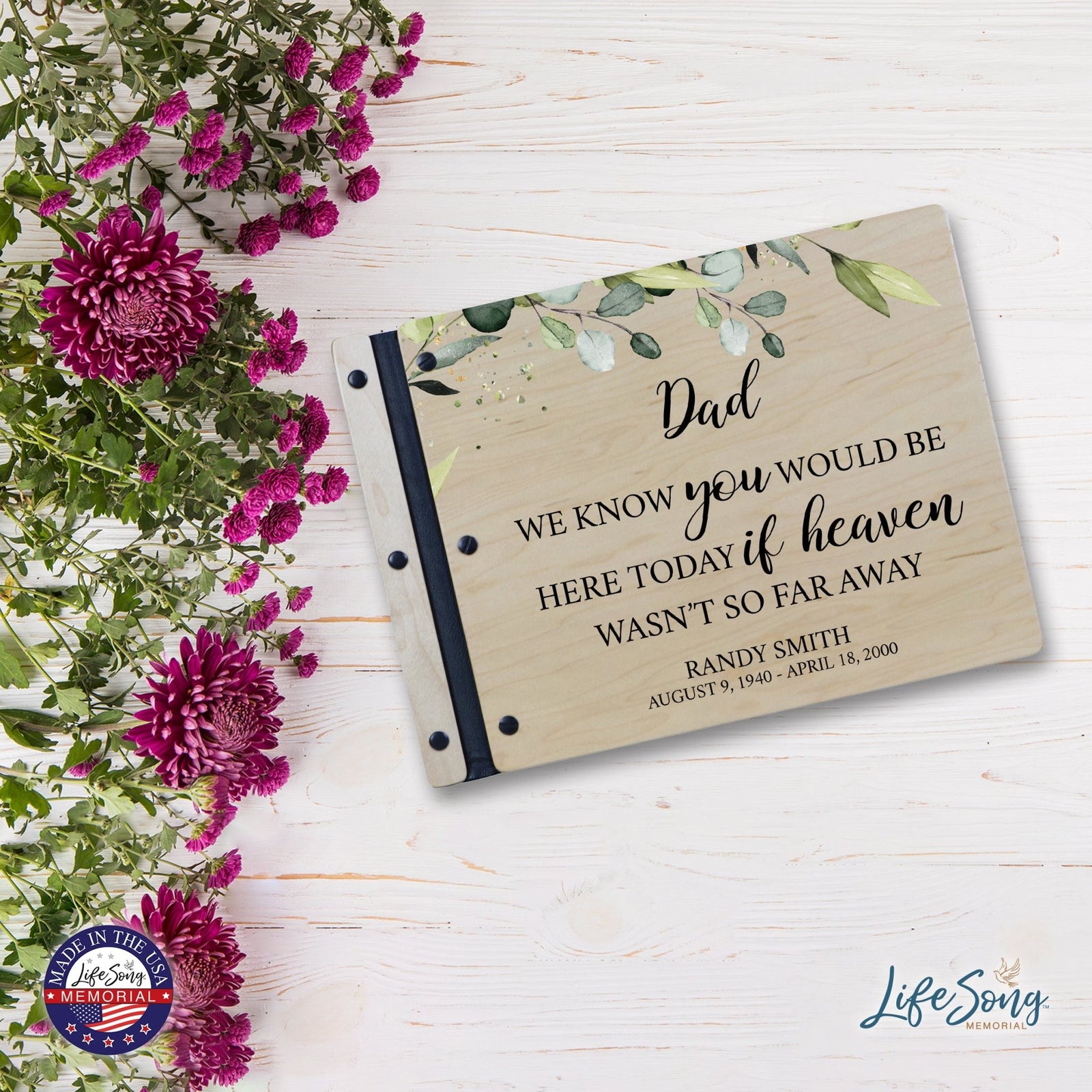 Custom Large Wooden Memorial Guestbook 13.375x10in - We Know You (Maple) - LifeSong Milestones