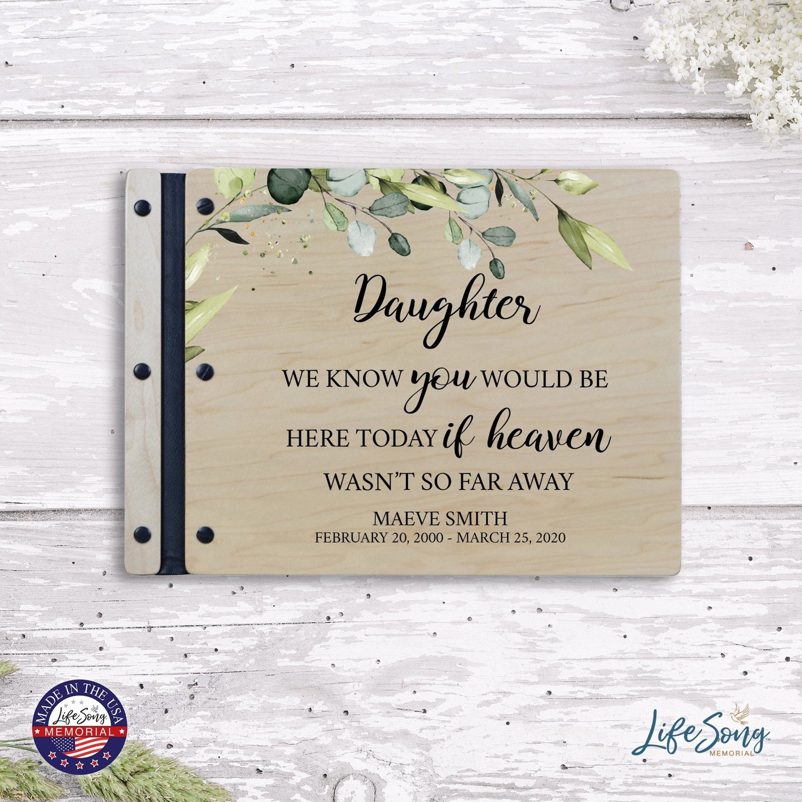 Custom Large Wooden Memorial Guestbook 13.375x10in - We Know You (Maple) - LifeSong Milestones