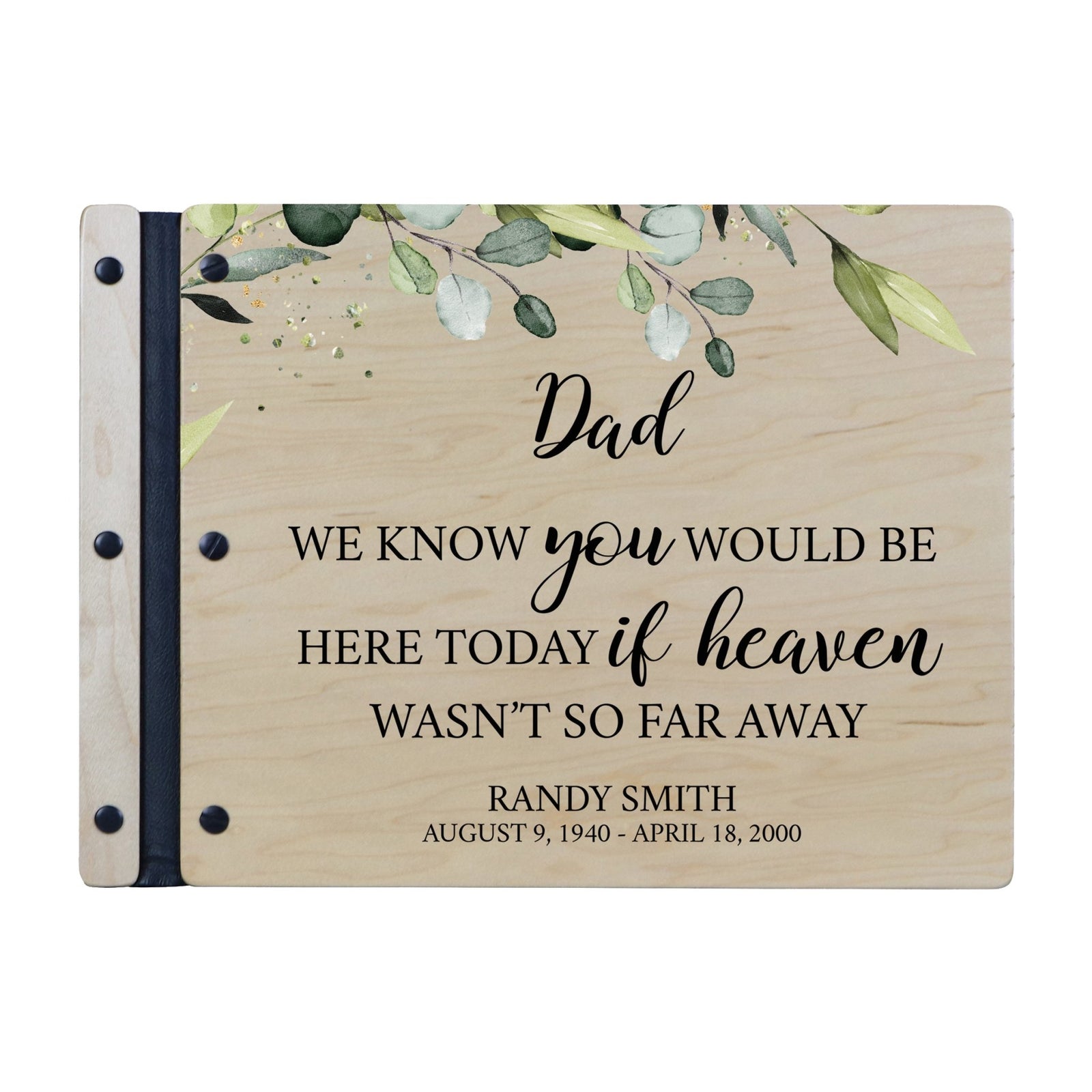 Custom Large Wooden Memorial Guestbook 13.375x10in - We Know You (Maple) - LifeSong Milestones