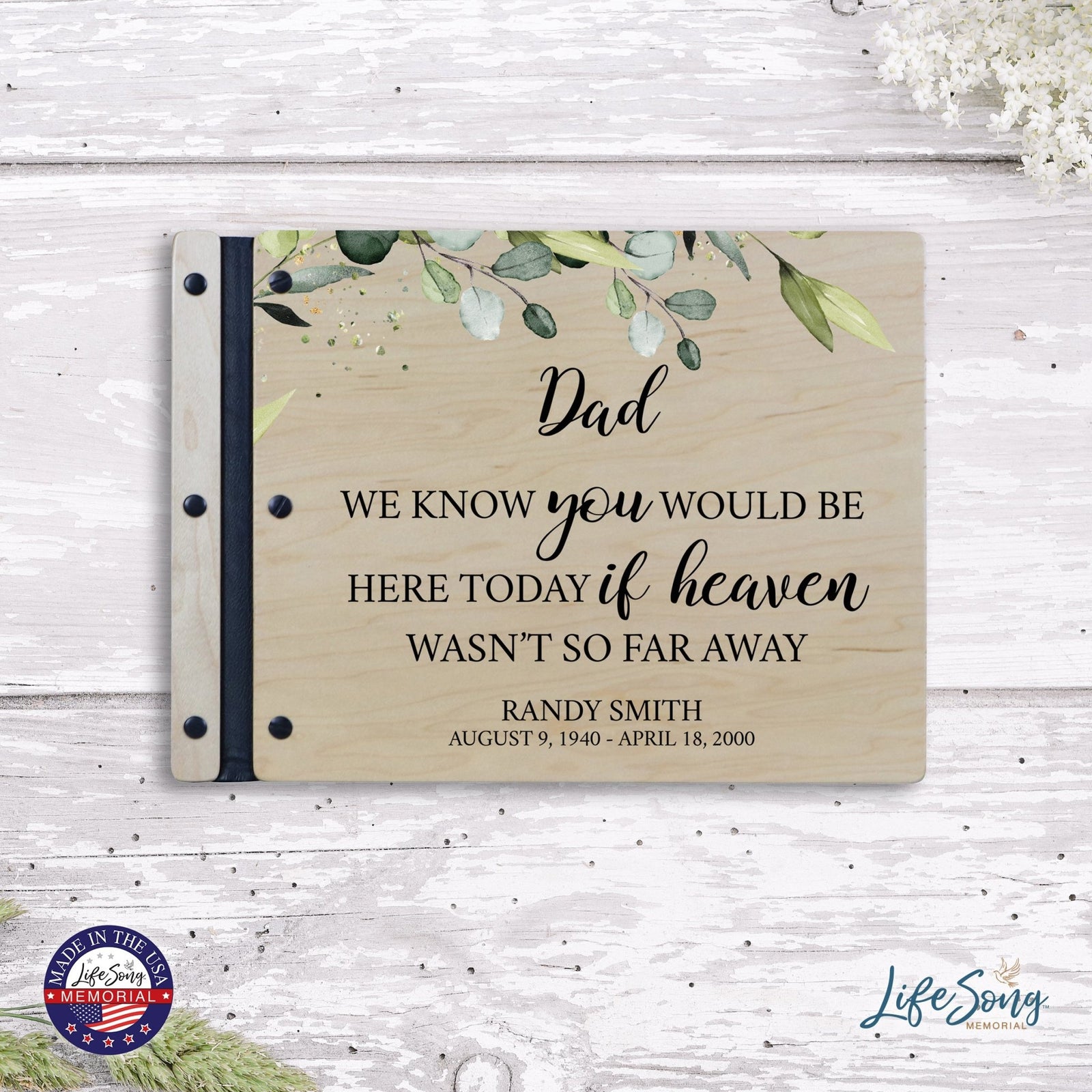 Custom Large Wooden Memorial Guestbook 13.375x10in - We Know You (Maple) - LifeSong Milestones