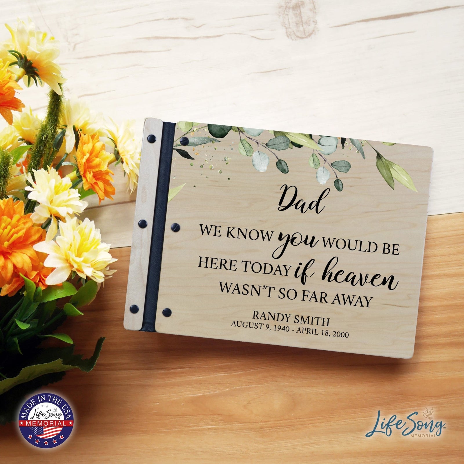 Custom Large Wooden Memorial Guestbook 13.375x10in - We Know You (Maple) - LifeSong Milestones