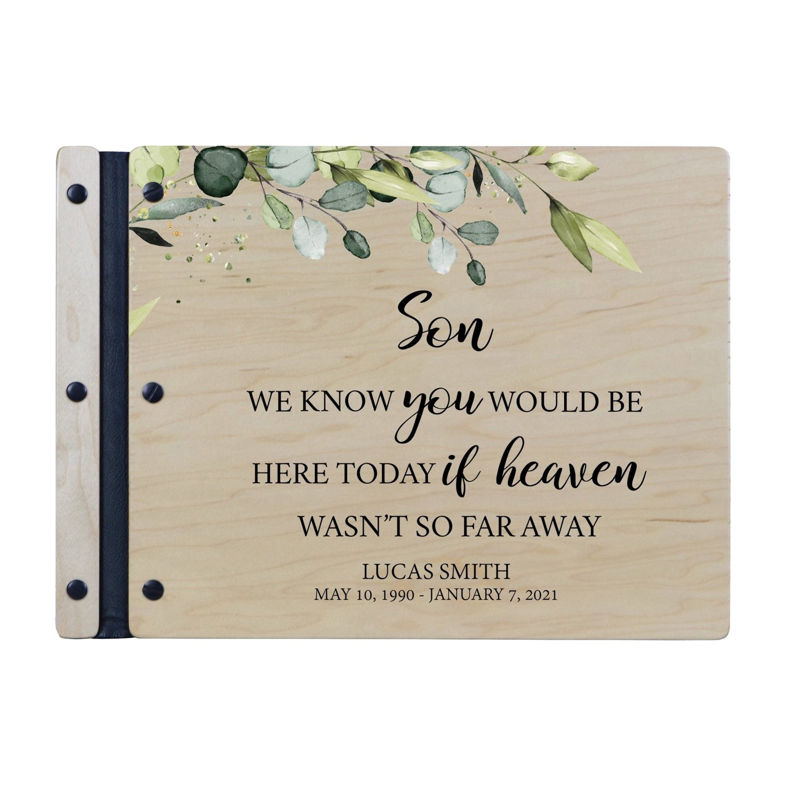 Custom Large Wooden Memorial Guestbook 13.375x10in - We Know You (Maple) - LifeSong Milestones
