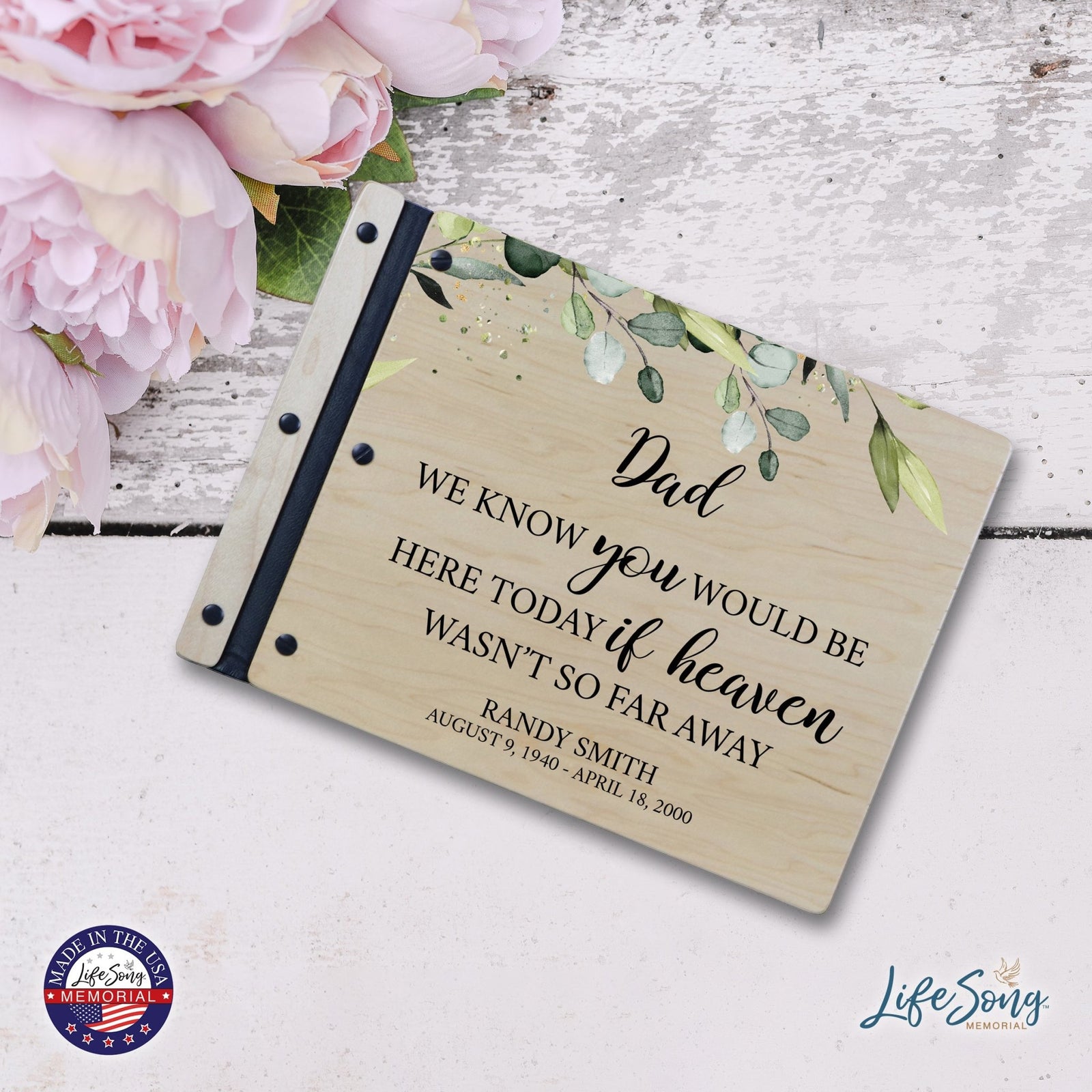 Custom Large Wooden Memorial Guestbook 13.375x10in - We Know You (Maple) - LifeSong Milestones