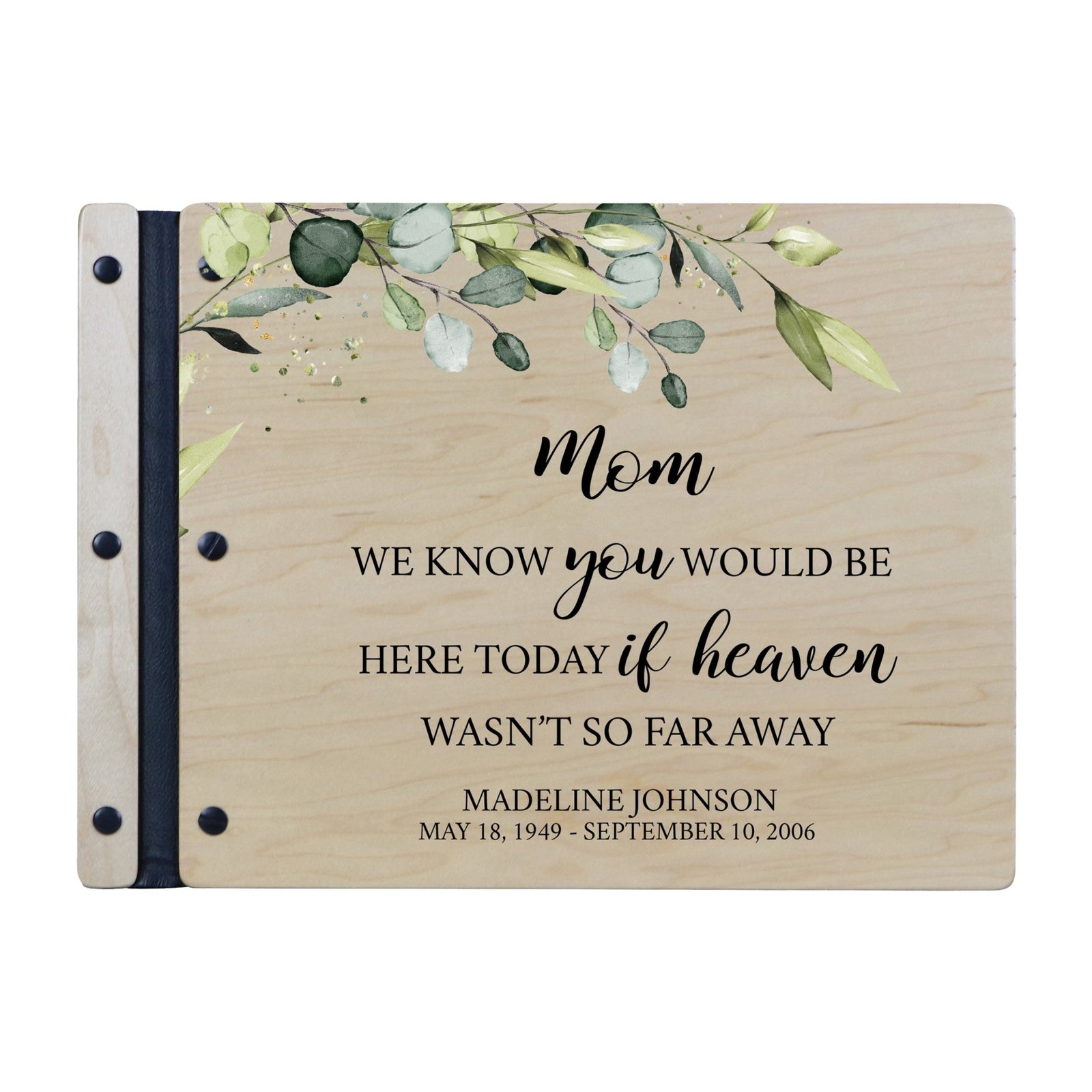 Custom Large Wooden Memorial Guestbook 13.375x10in - We Know You (Maple) - LifeSong Milestones