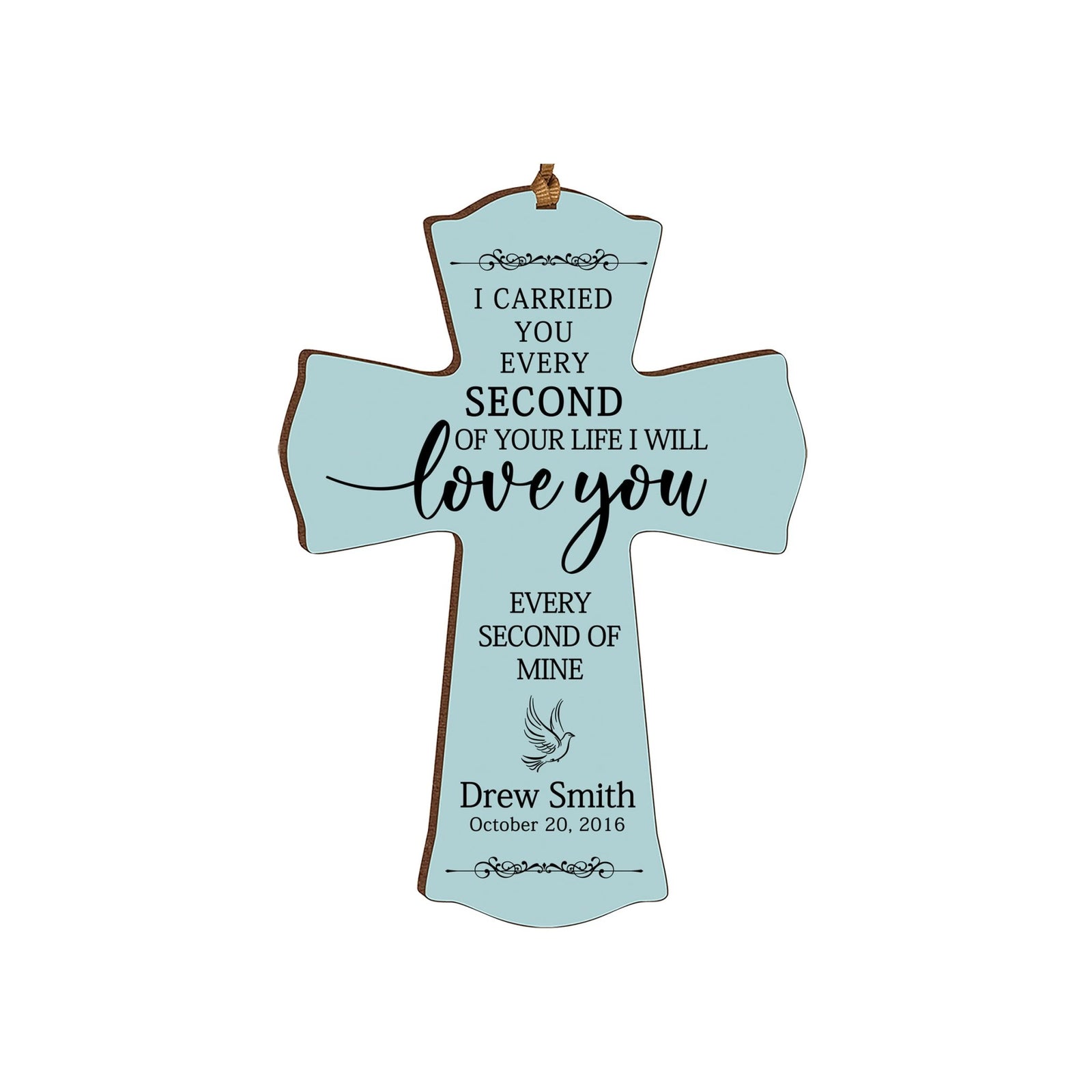 Custom Memorial Printed Wooden Cross 4x6 I Carried You Dove - LifeSong Milestones