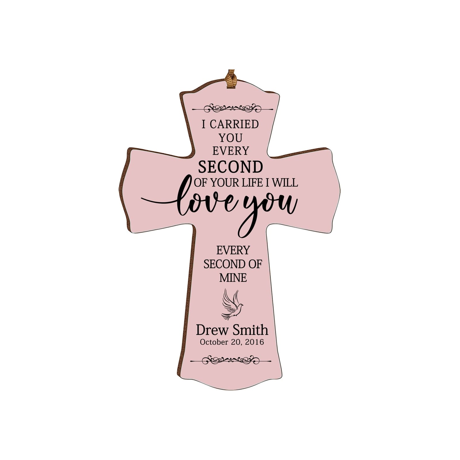 Custom Memorial Printed Wooden Cross 4x6 I Carried You Dove - LifeSong Milestones