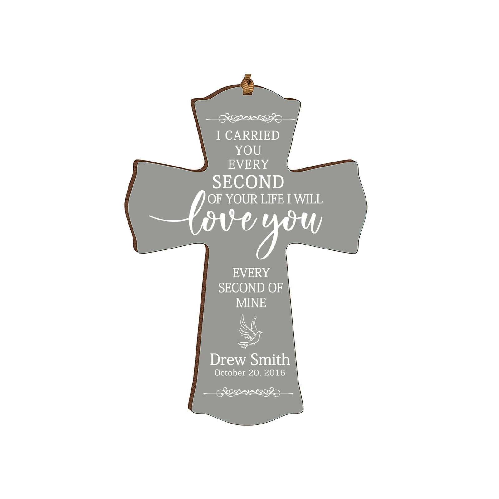 Custom Memorial Printed Wooden Cross 4x6 I Carried You Dove - LifeSong Milestones