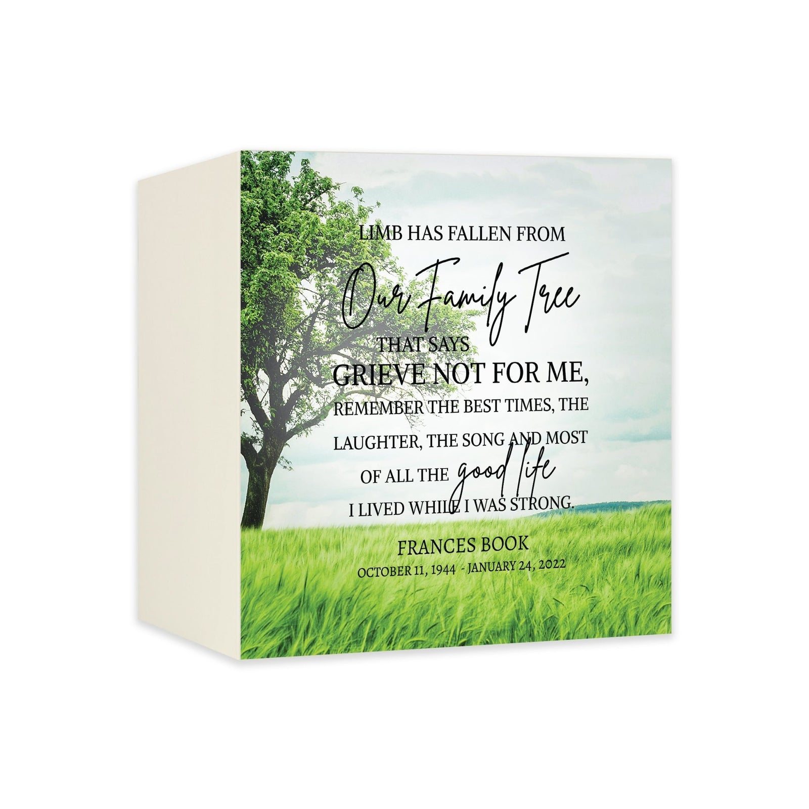 Personalized Memorial Shadow Box Keepsake Urn Box for Adult