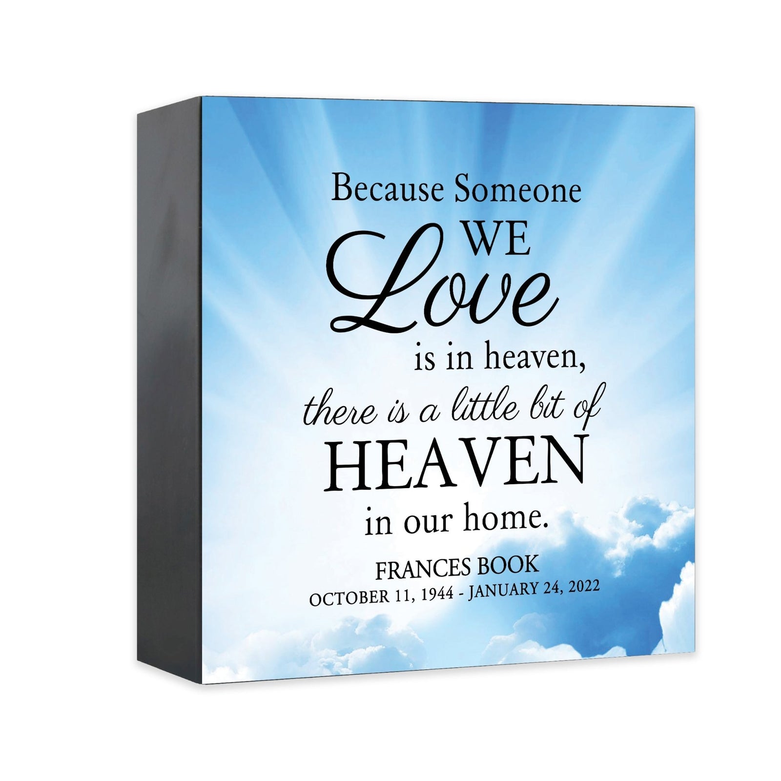 Personalized Memorial Shadow Box Keepsake Urn Box for Adult