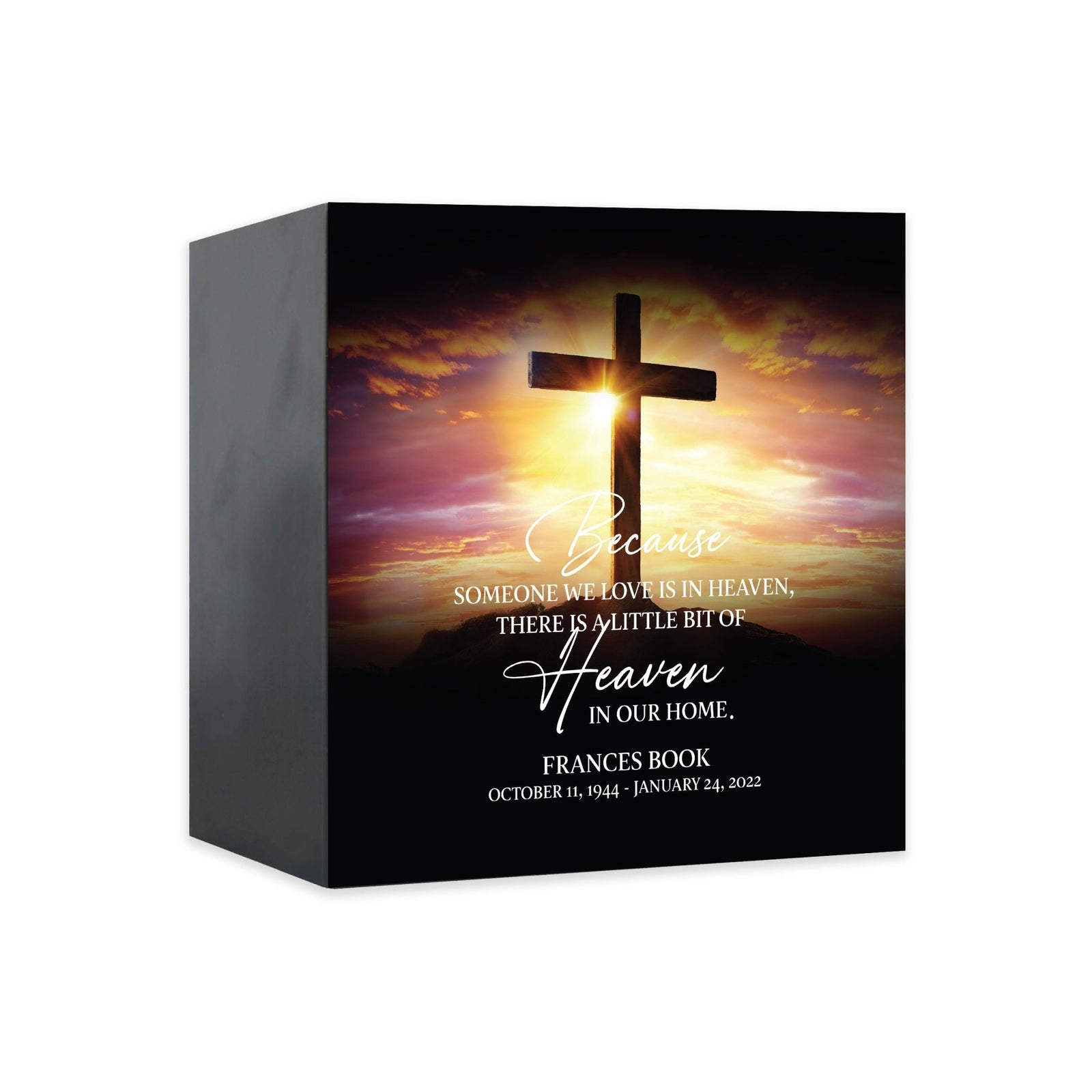 Custom Memorial Shadow Box Urn Box for Human Ashes