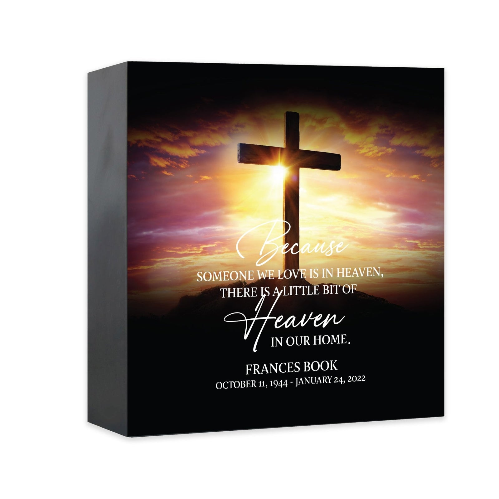 Personalized Memorial Shadow Box Keepsake Urn Box for Adult