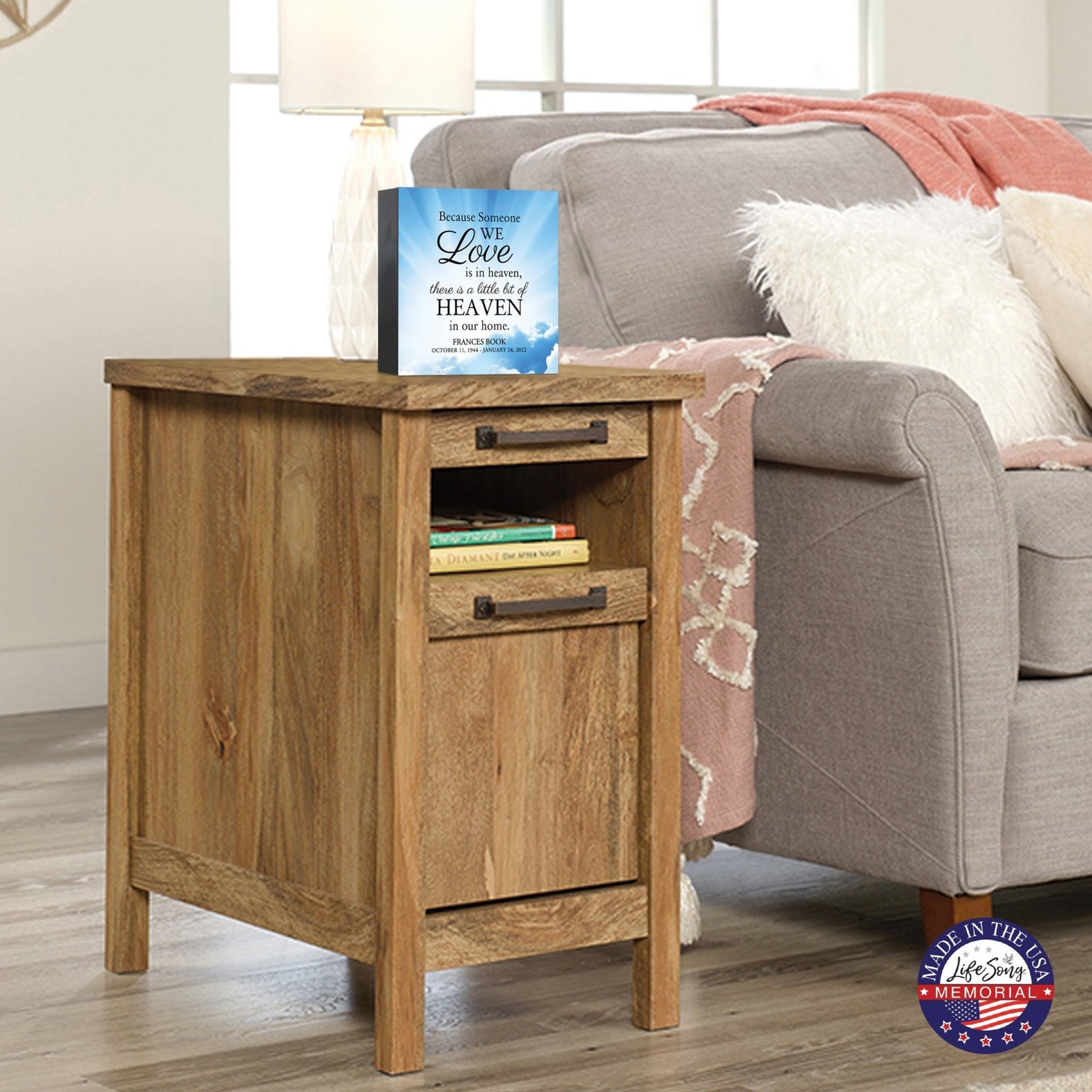 Personalized Modern Shadow Box Tabletop For Urn Ashes