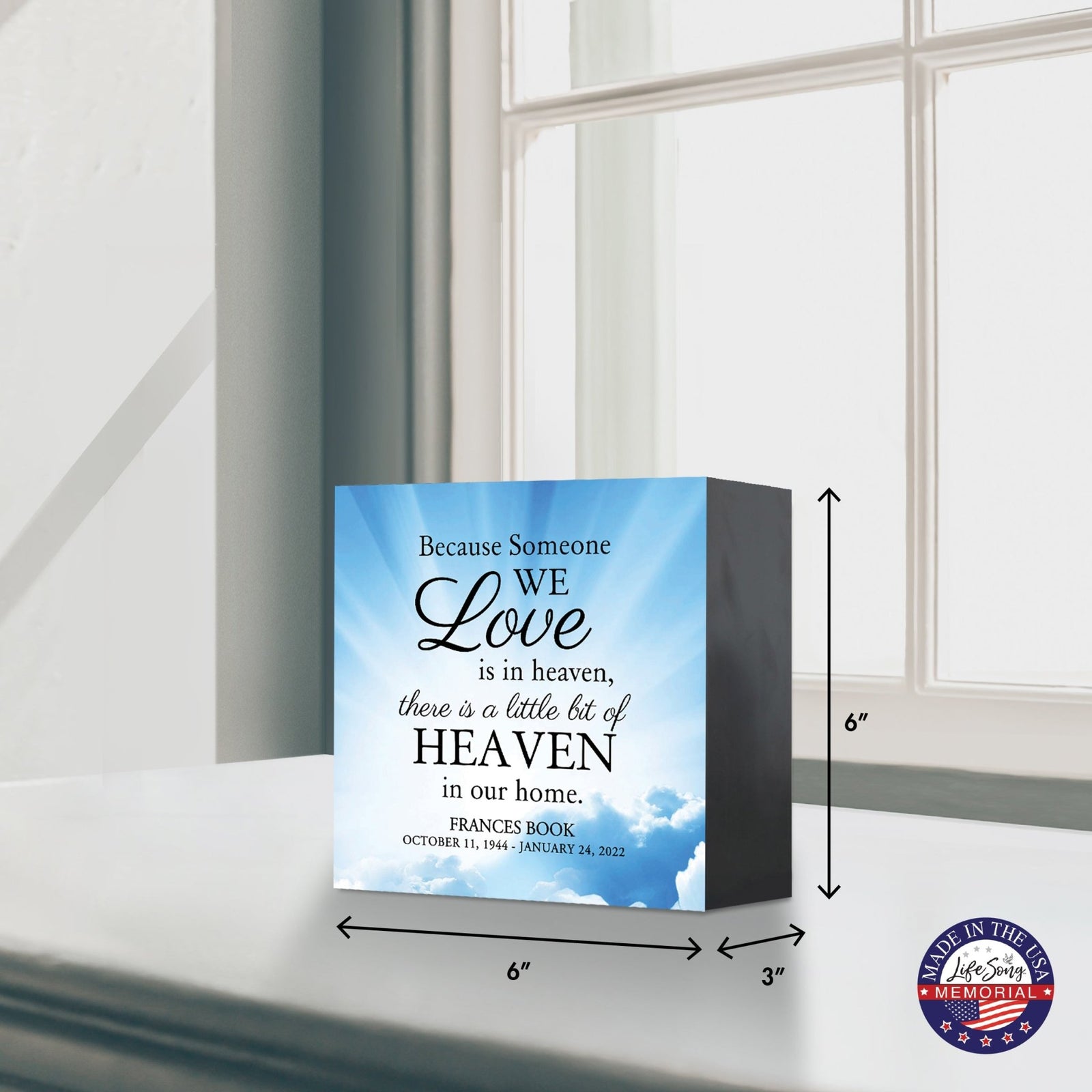 Personalized Modern Shadow Box Urn For Funeral Sympathy Gift