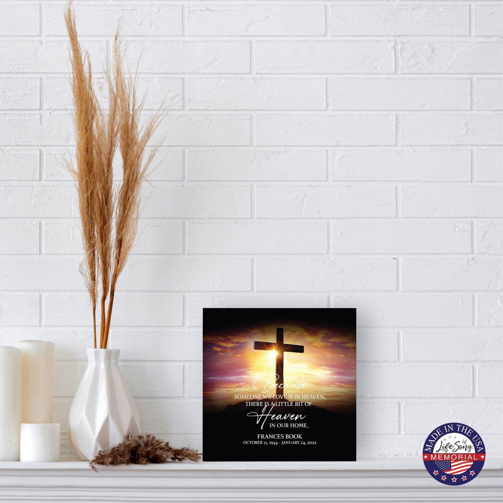 Memorial Customizable Tabletop Shadow Box Urn For Human Ashes