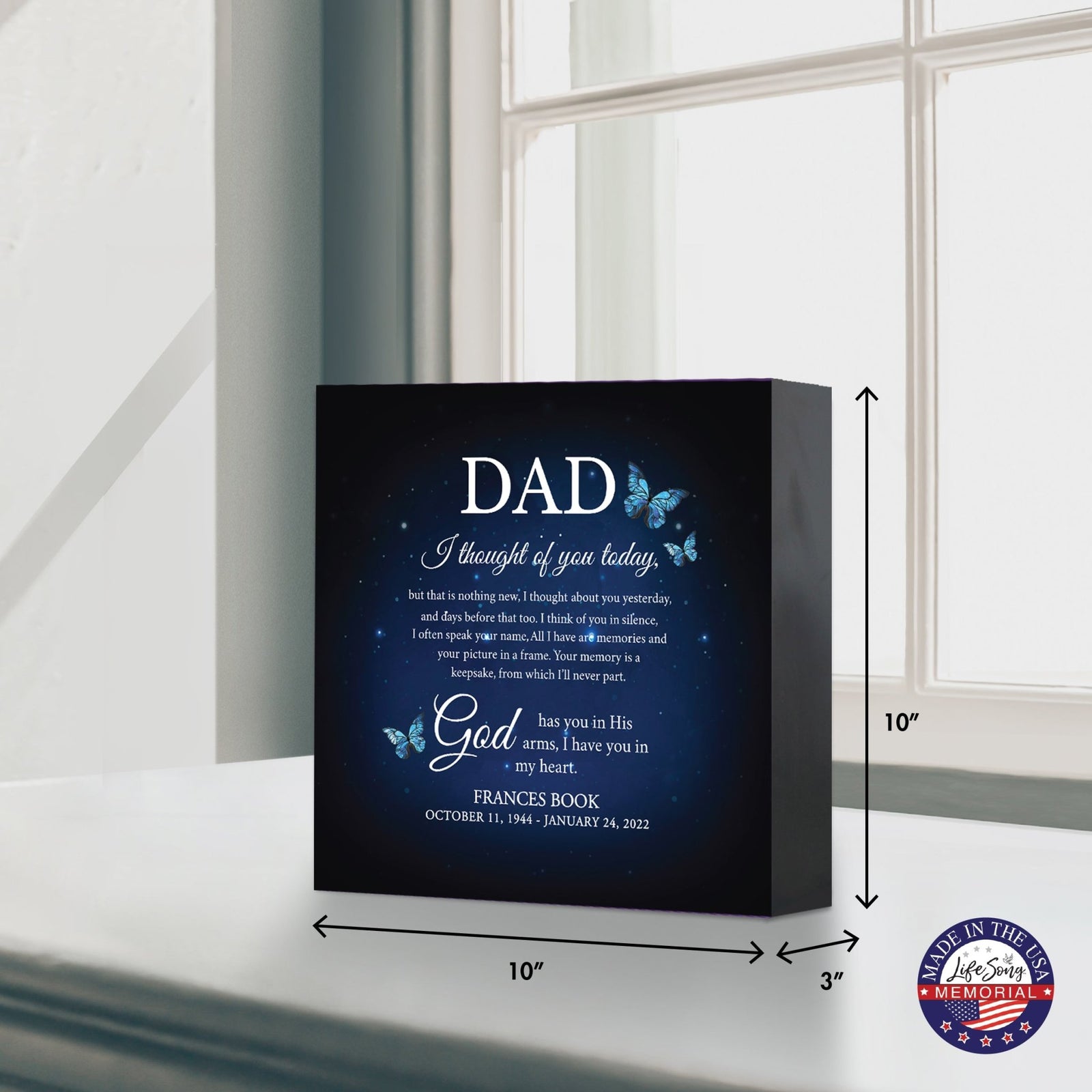 Personalized Modern Shadow Box Urn For Funeral Sympathy Gift