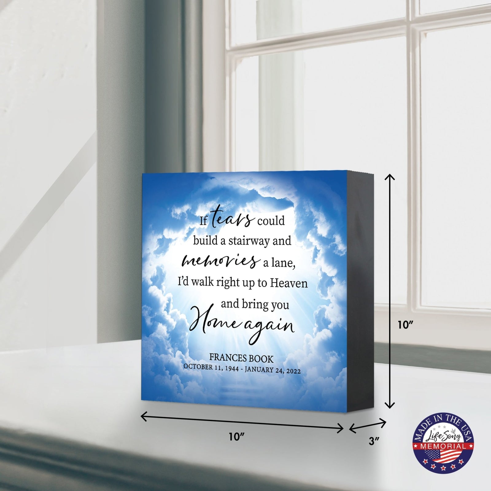 Personalized Modern Shadow Box Urn For Funeral Sympathy Gift