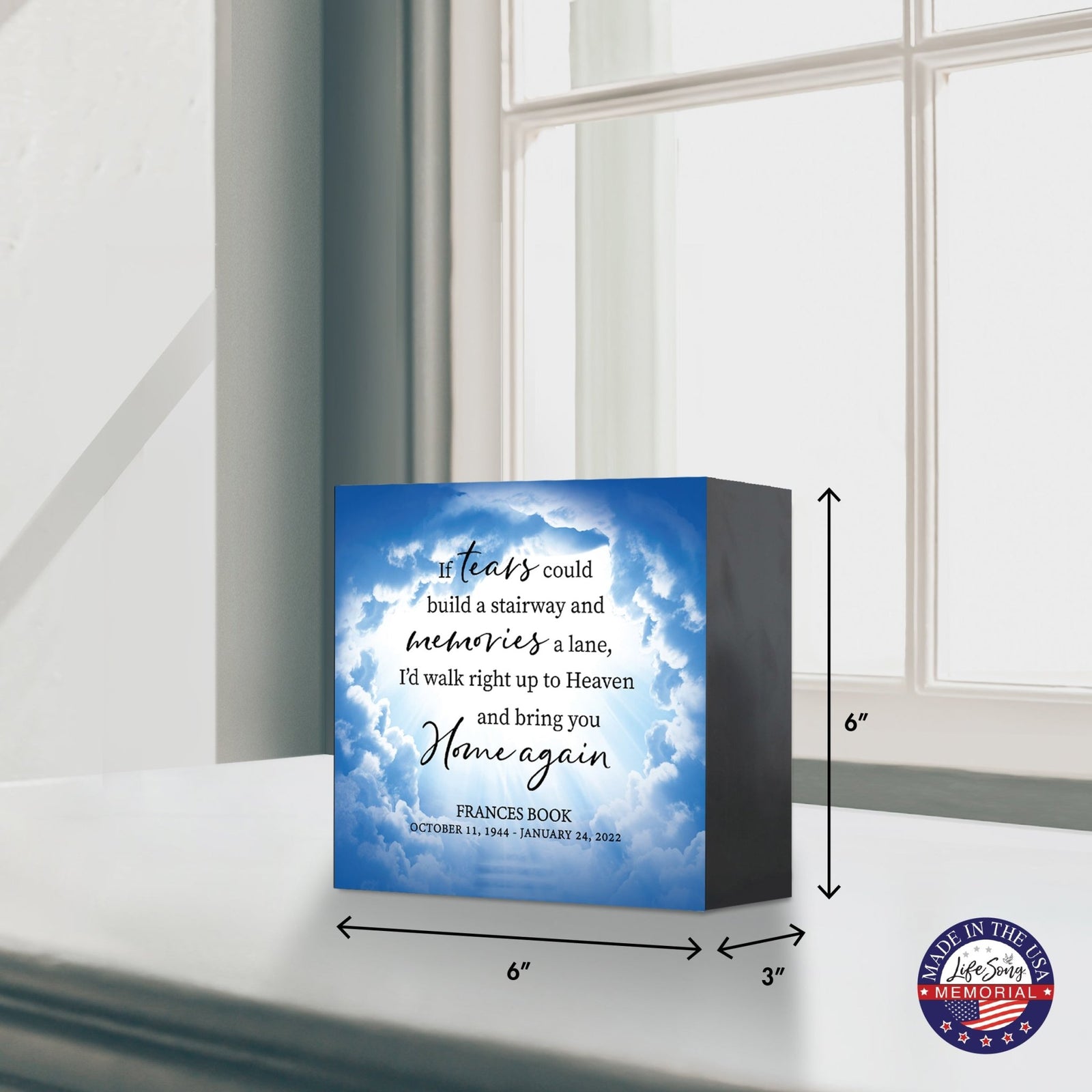 Personalized Modern Shadow Box Urn For Funeral Sympathy Gift