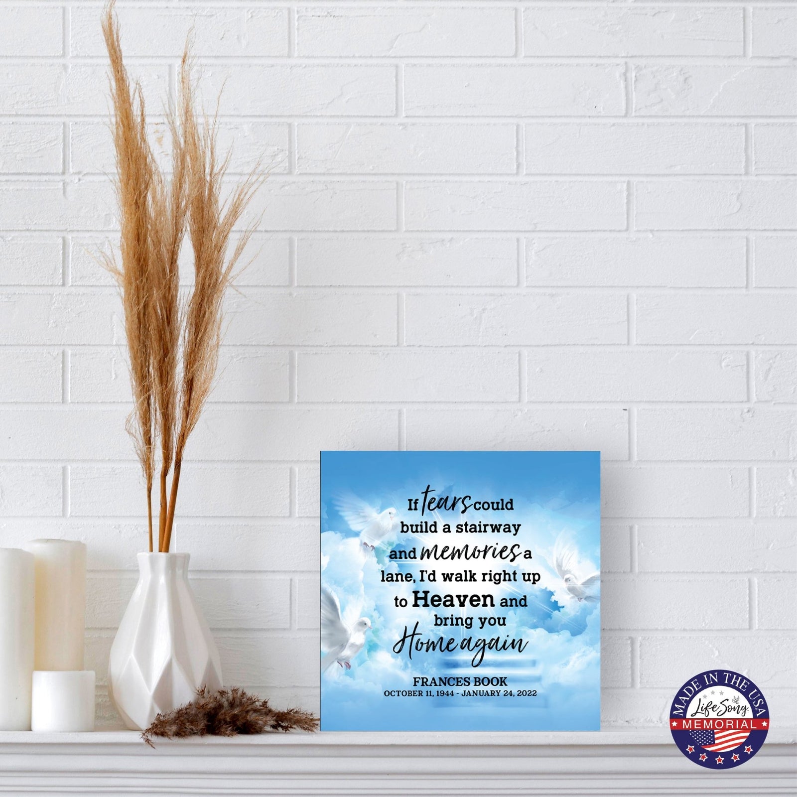 Personalized Funeral Shadow Box Cremation Urn For Human Ashes