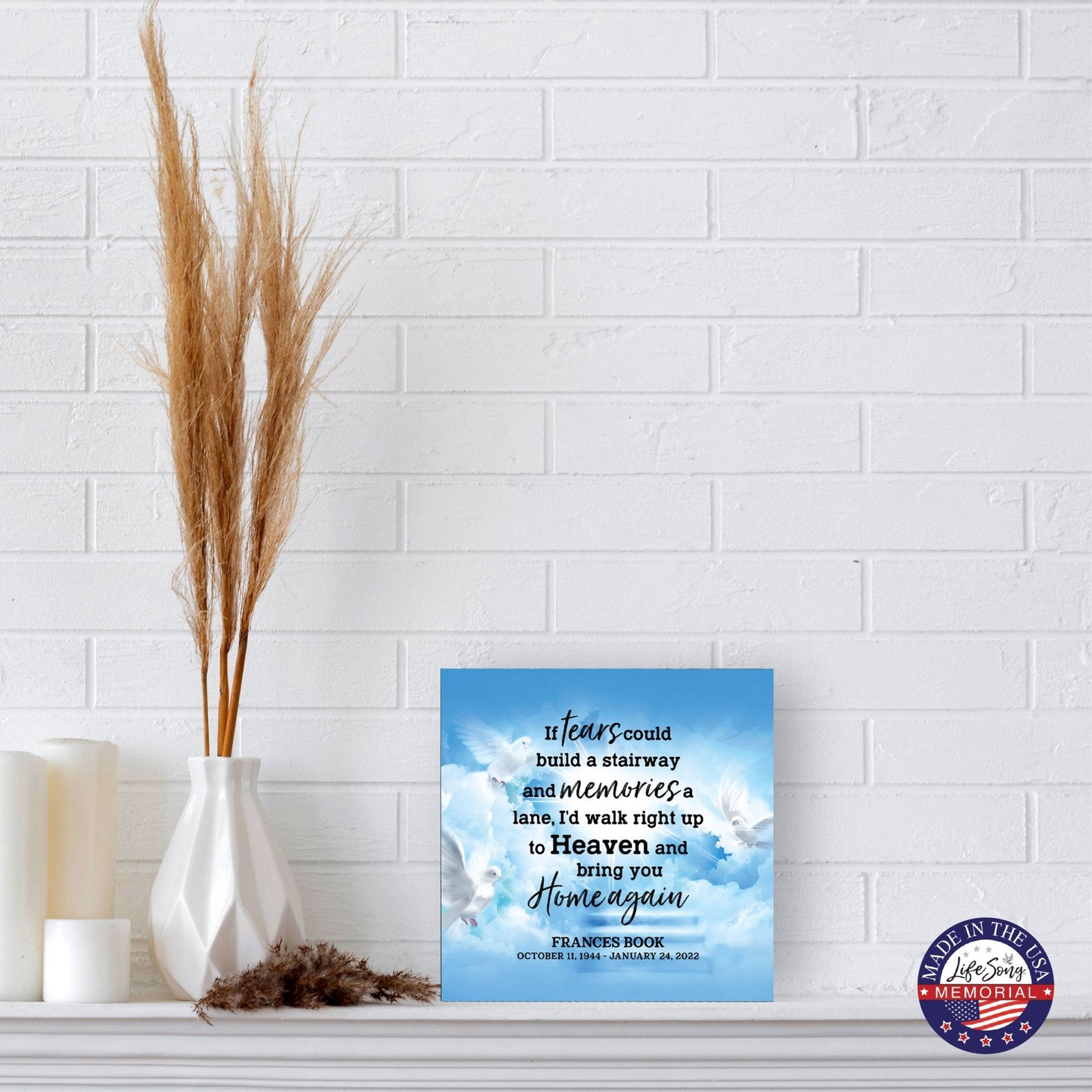 Personalized Funeral Shadow Box Cremation Urn For Human Ashes