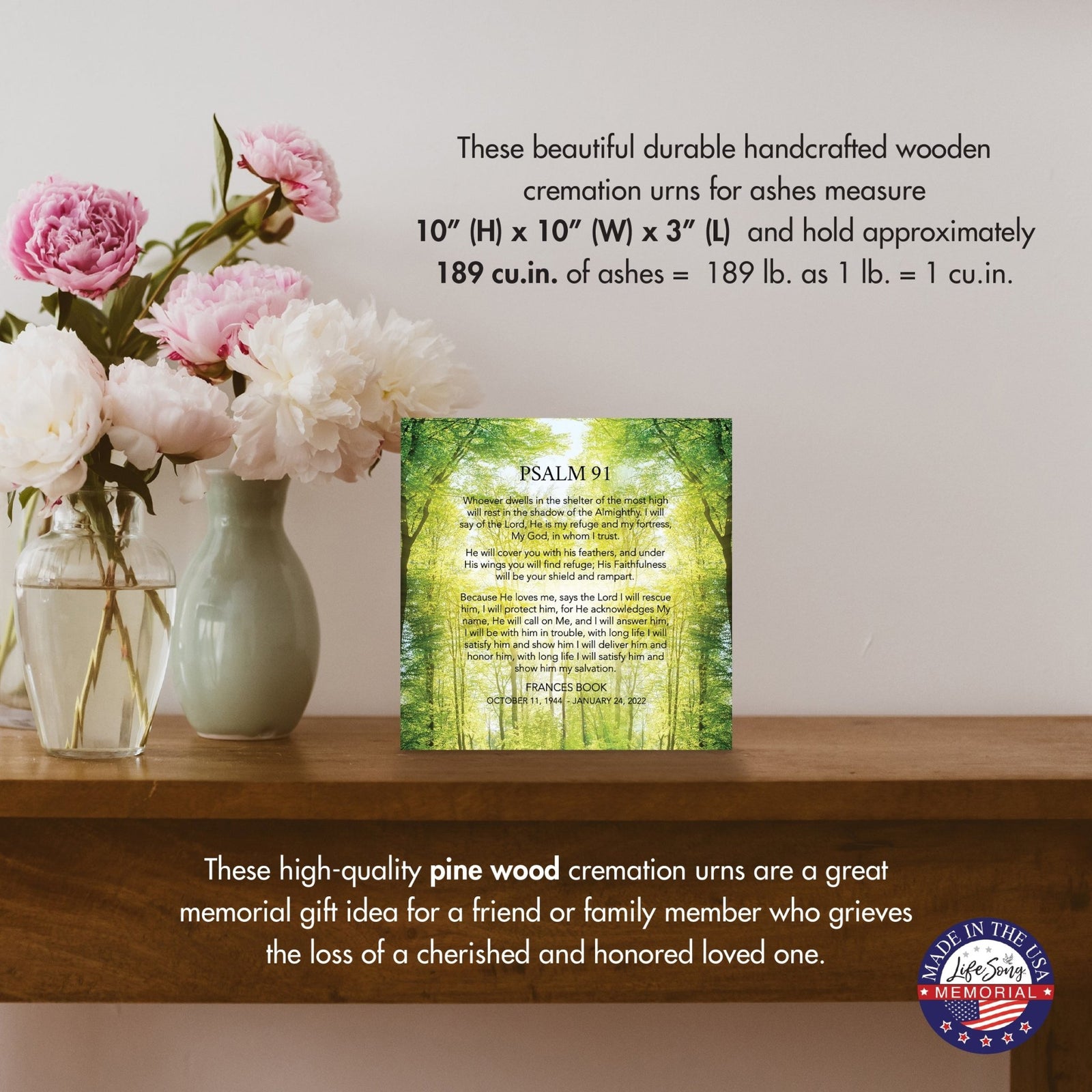 Personalized Modern Shadow Box Tabletop For Urn Ashes