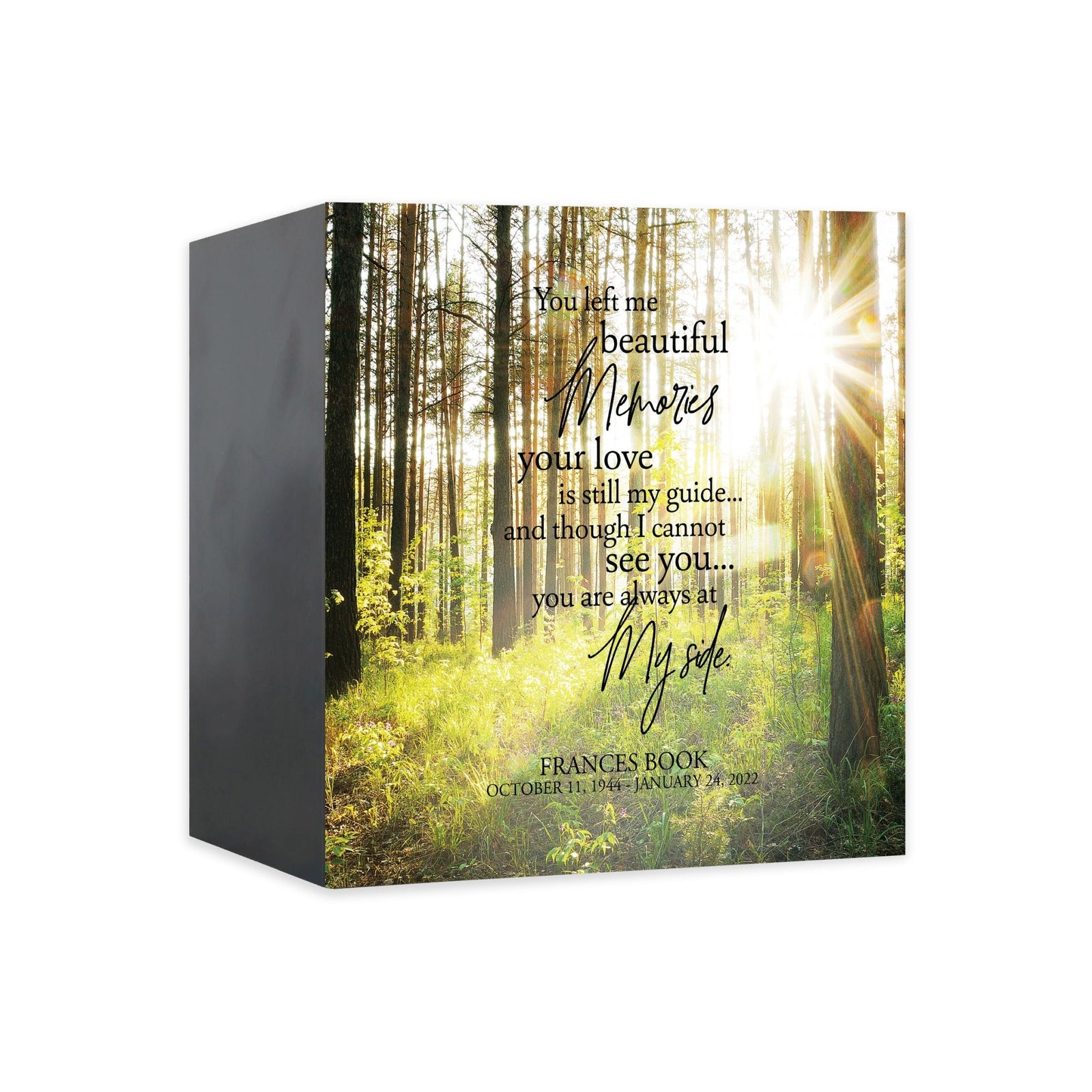 Custom Memorial Shadow Box Urn Box for Human Ashes - You Left Me Beautiful Memories - LifeSong Milestones