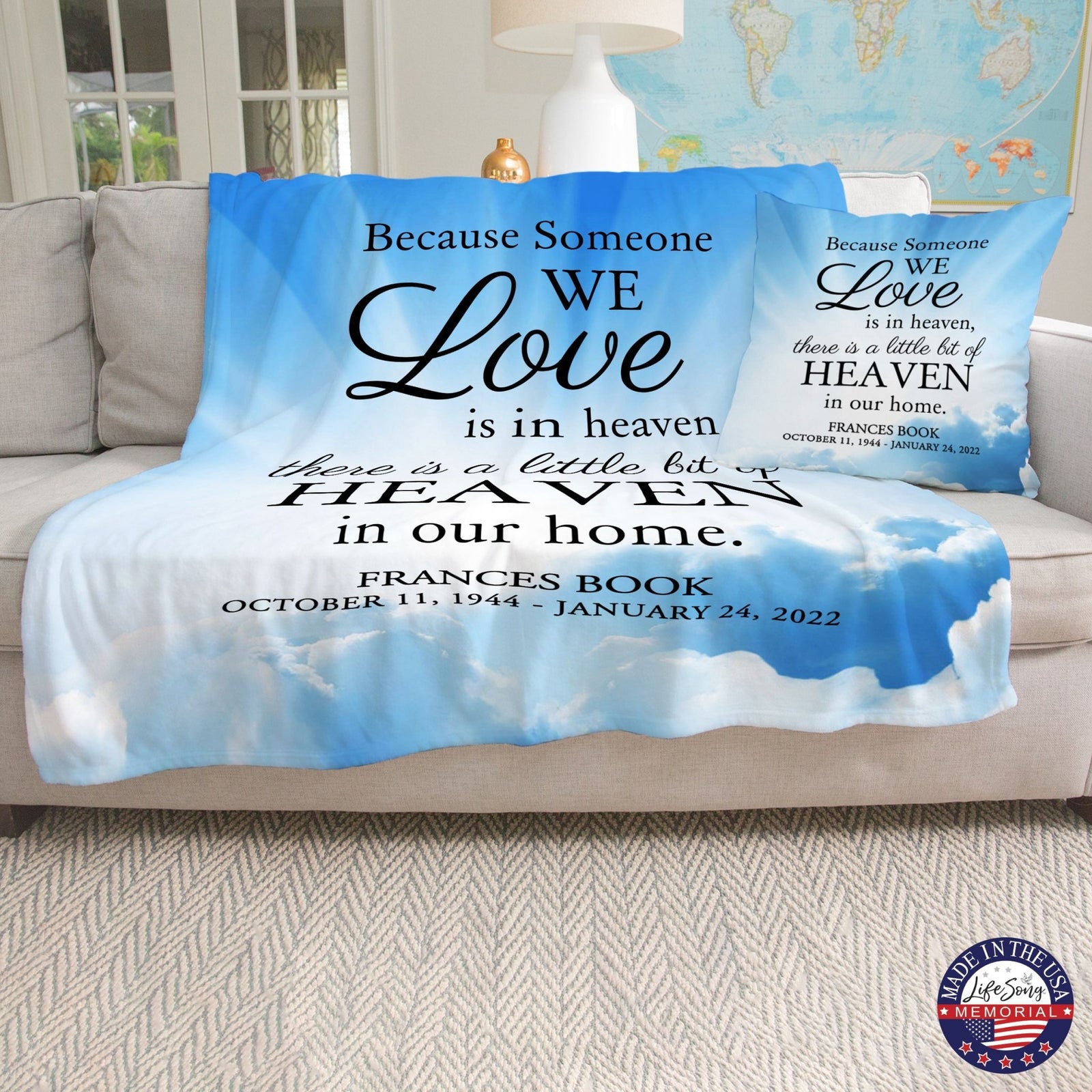 Custom Memorial Soft Throw Blankets for Home Décor - LifeSong Milestones