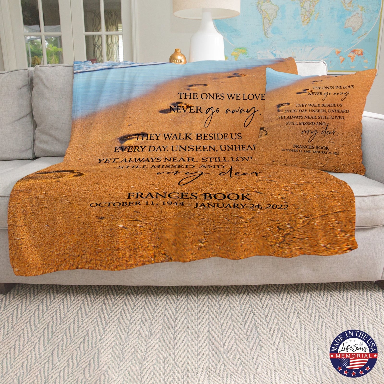 Custom Memorial Soft Throw Blankets for Home Décor - LifeSong Milestones
