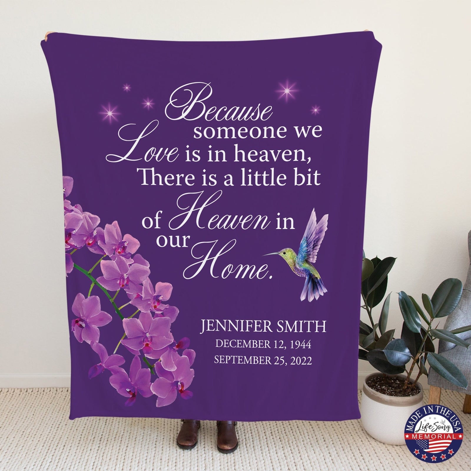 Custom Memorial Soft Throw Blankets for Home Décor - LifeSong Milestones
