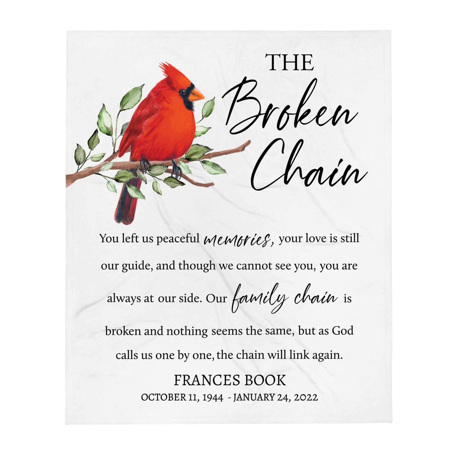 Custom Memorial Soft Throw Blankets for Home Décor - LifeSong Milestones