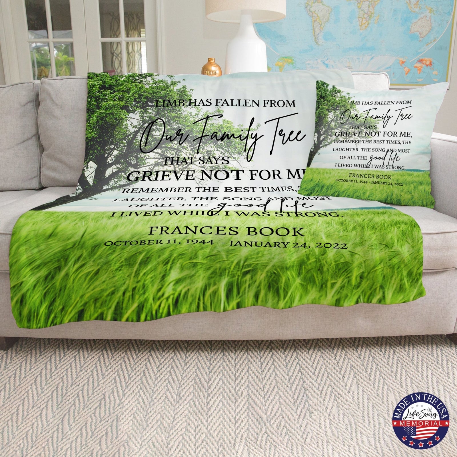 Custom Memorial Soft Throw Blankets for Home Décor - LifeSong Milestones