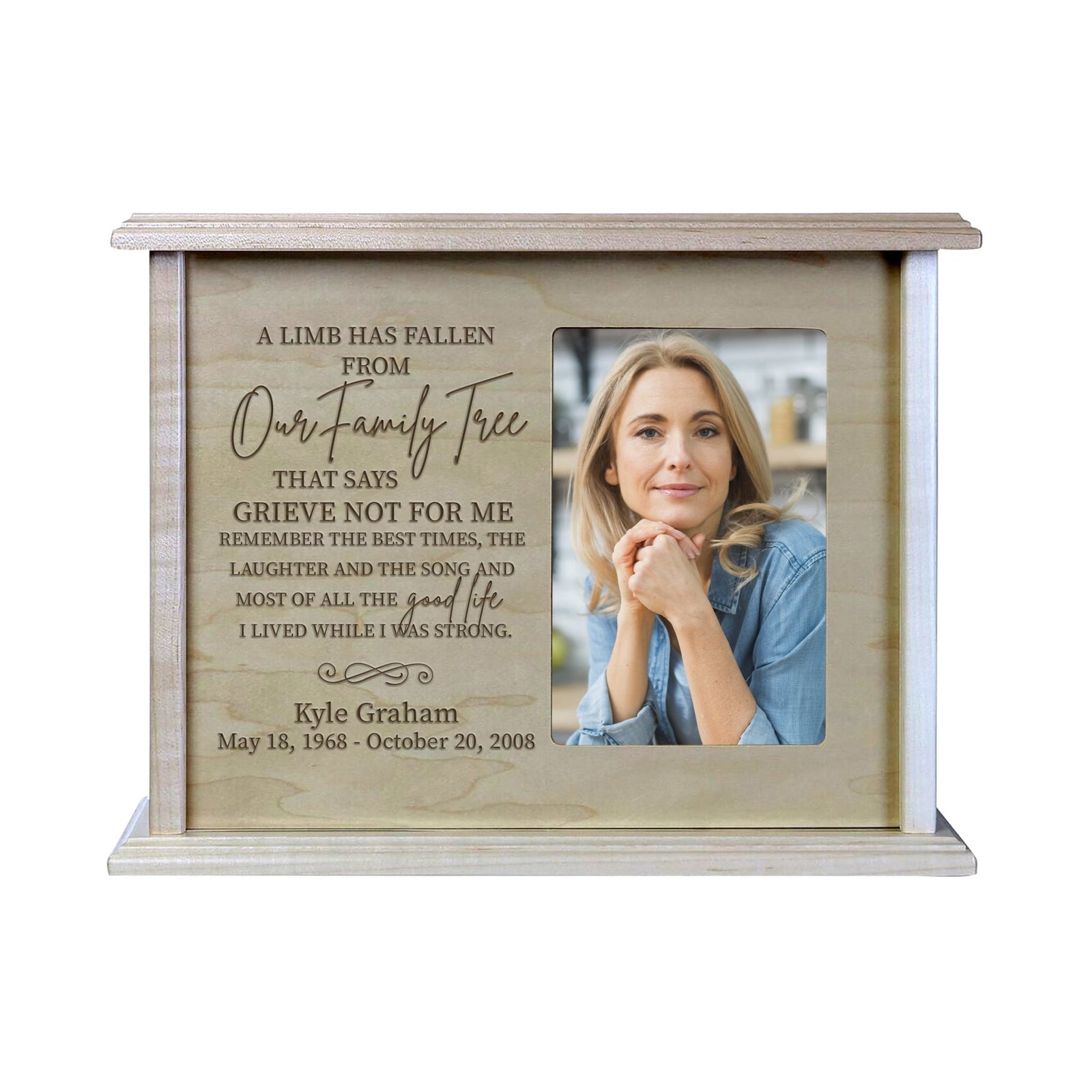 Personalized Engraved Photo Cremation Urn Box Memorial Gift
